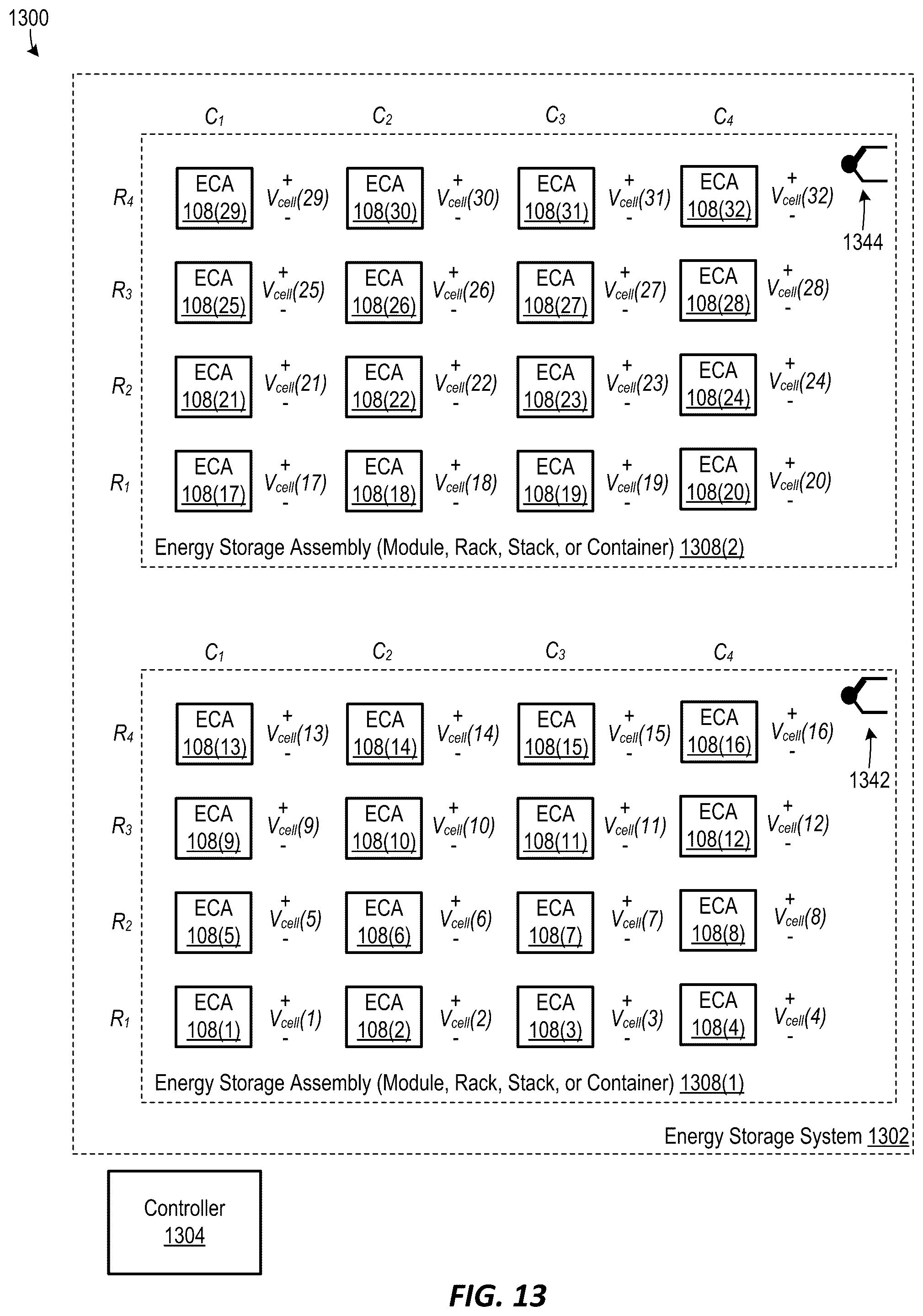 Patent US12590915 Figure 11 – Systems and methods for determining thermal characteristics of electrochemical cells in an energy storage system