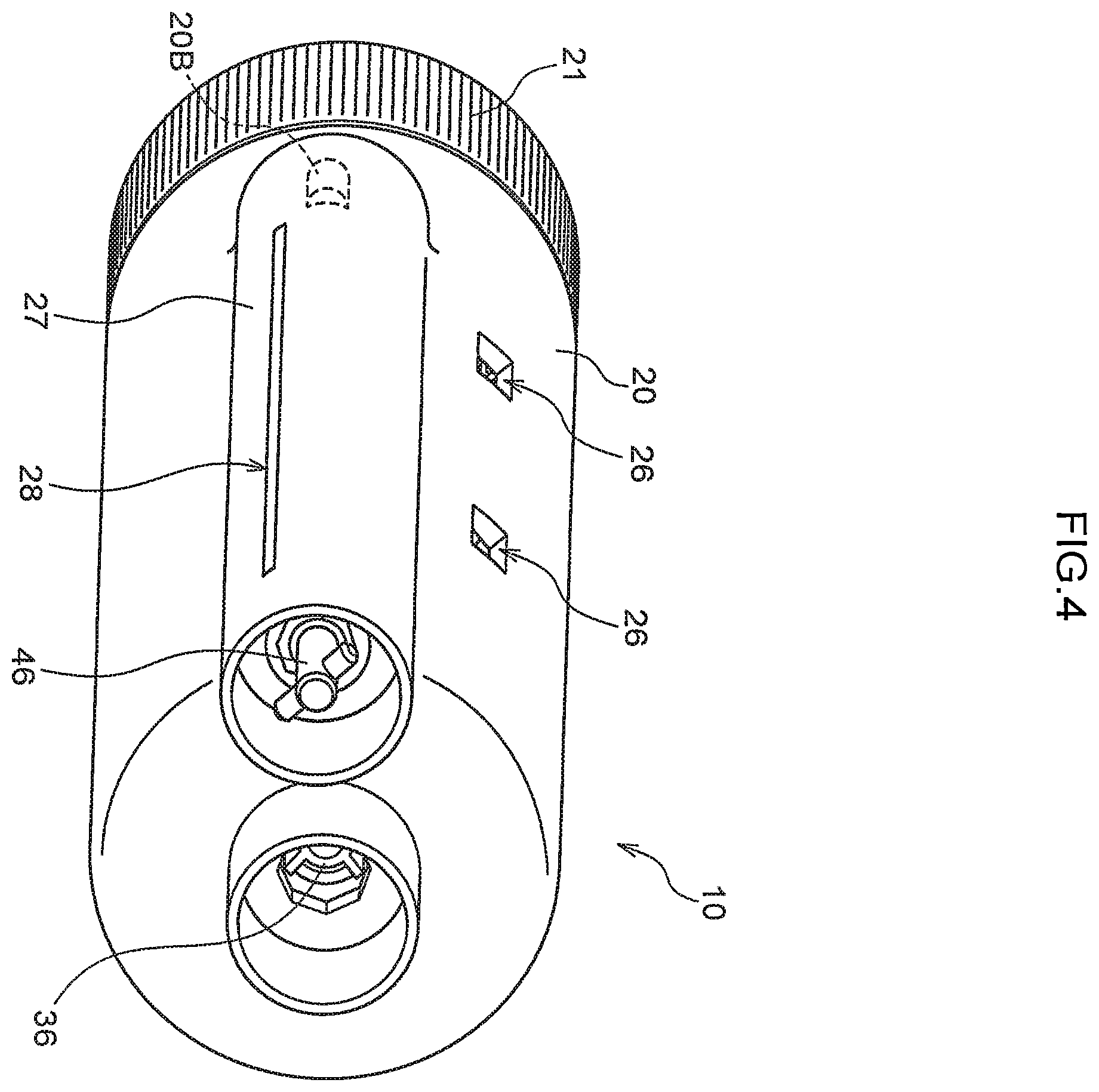 Patent US12590946 Figure 4 – Test strip container and test strip discharging mechanism