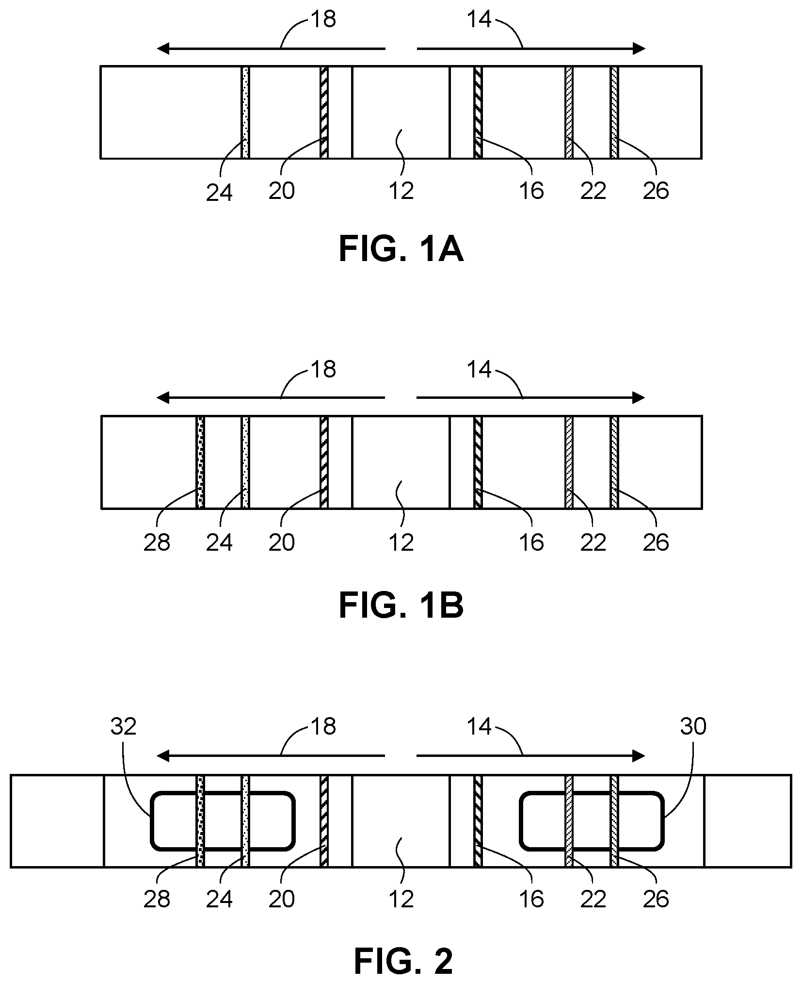 Patent US12590960 Figure 1 – Immunoassay test device with two fluid flow paths for detection and differentiation of two or more analytes