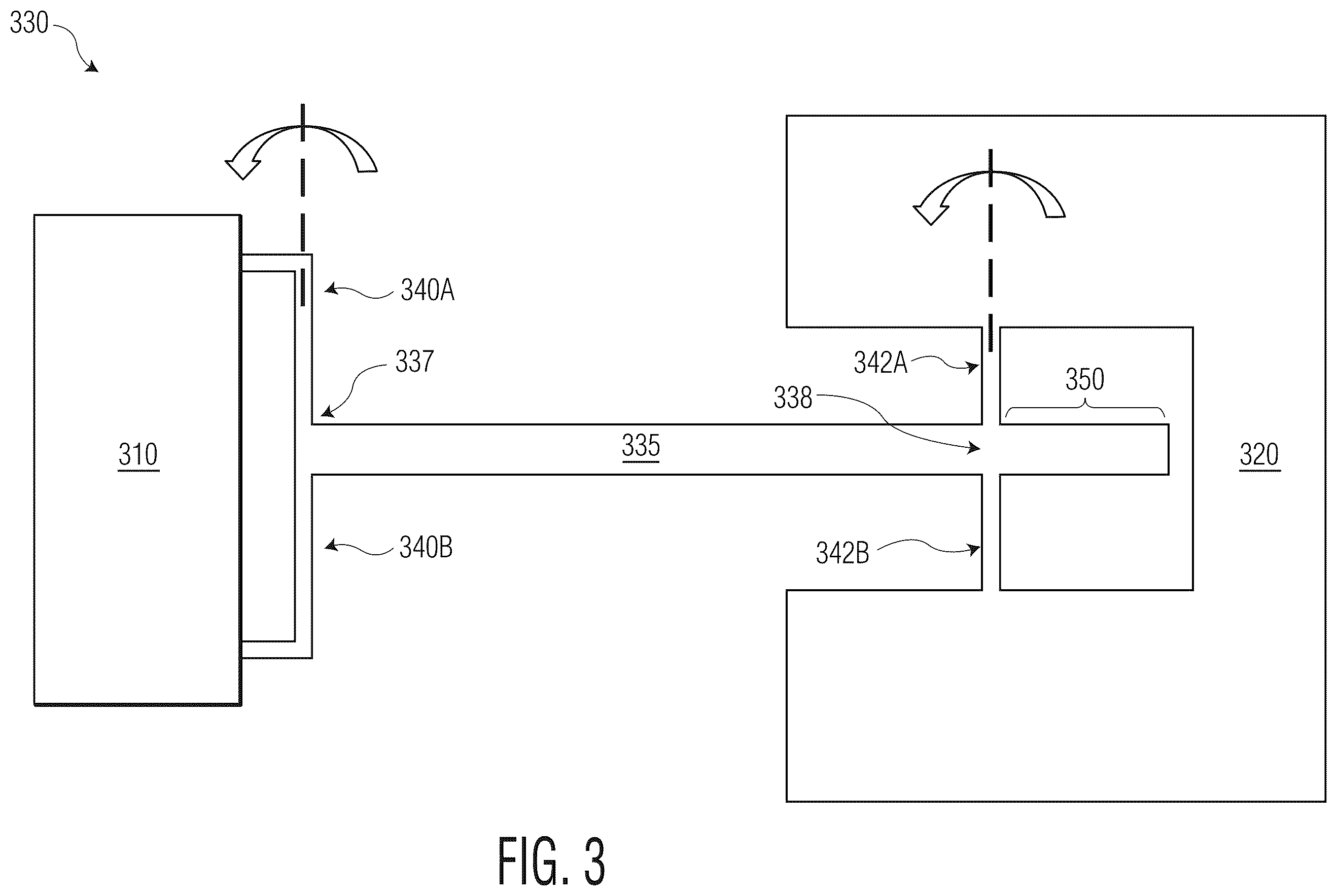 Patent US12590985 Figure 3 – MEMS accelerometer with vertical stops