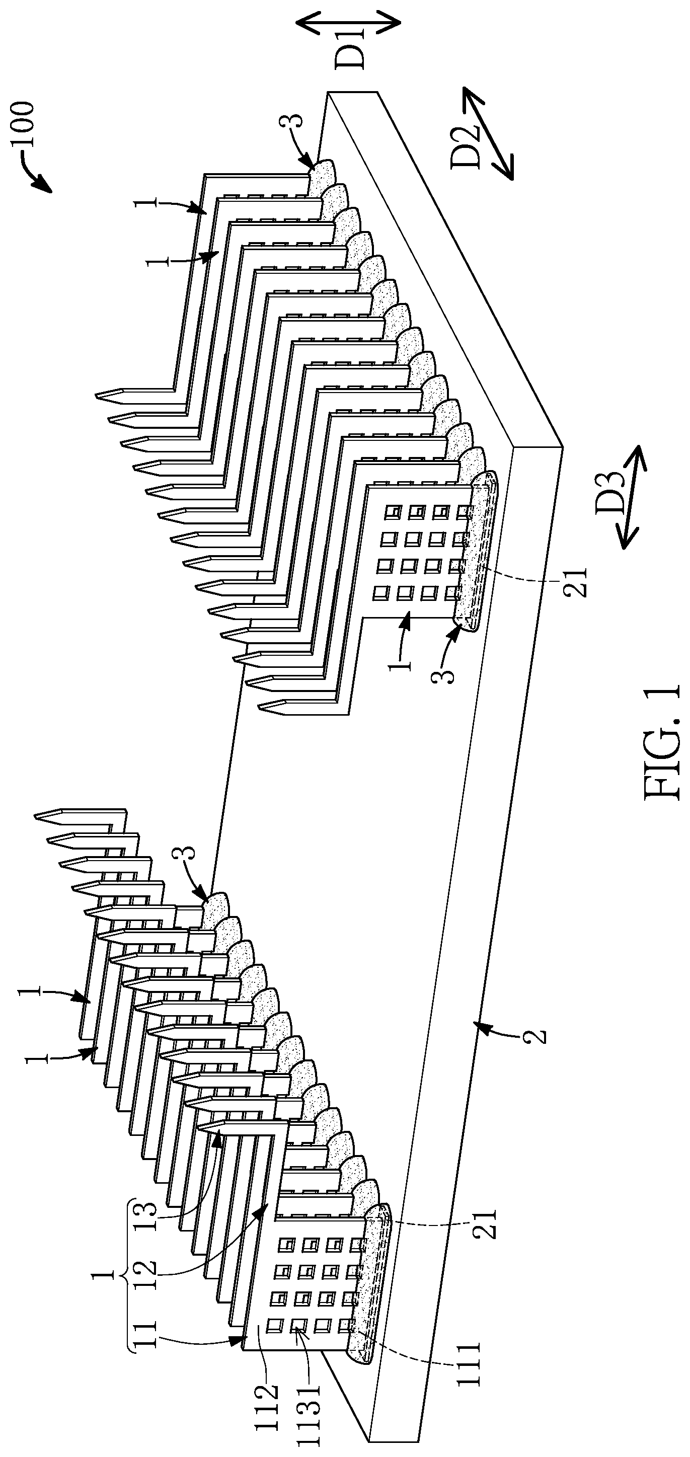 Patent US12590990 Figure 1 – Cantilever probe card device and micro electro mechanical system (MEMS) probe