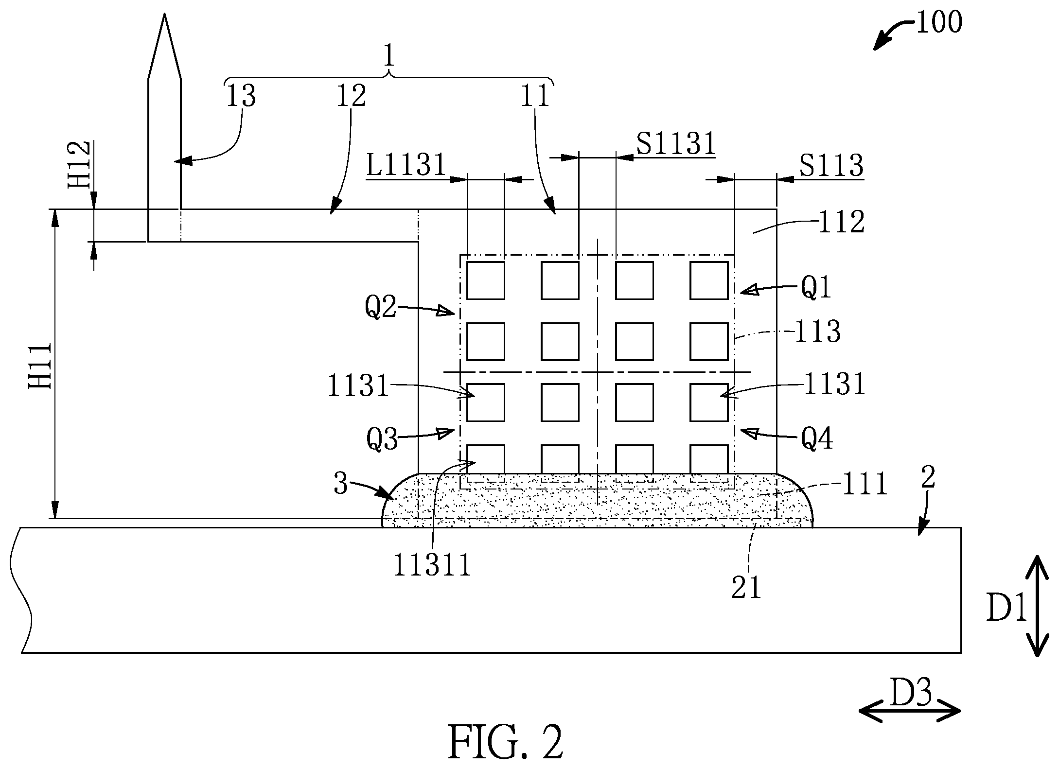 Patent US12590990 Figure 2 – Cantilever probe card device and micro electro mechanical system (MEMS) probe