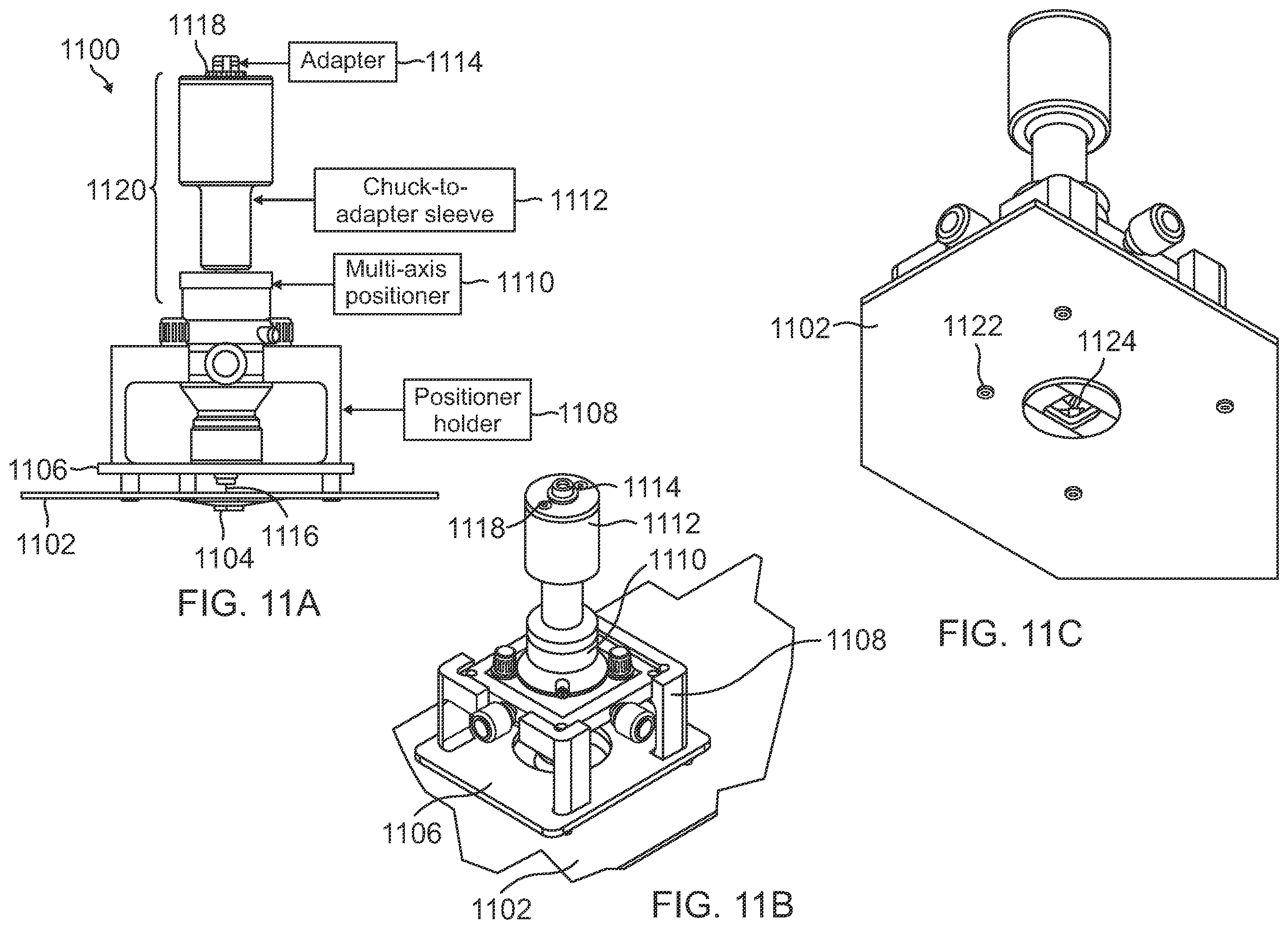 Patent US12590991 Figure 11 – Opto-electrical probe card platform for wafer-level testing of optical mems structures