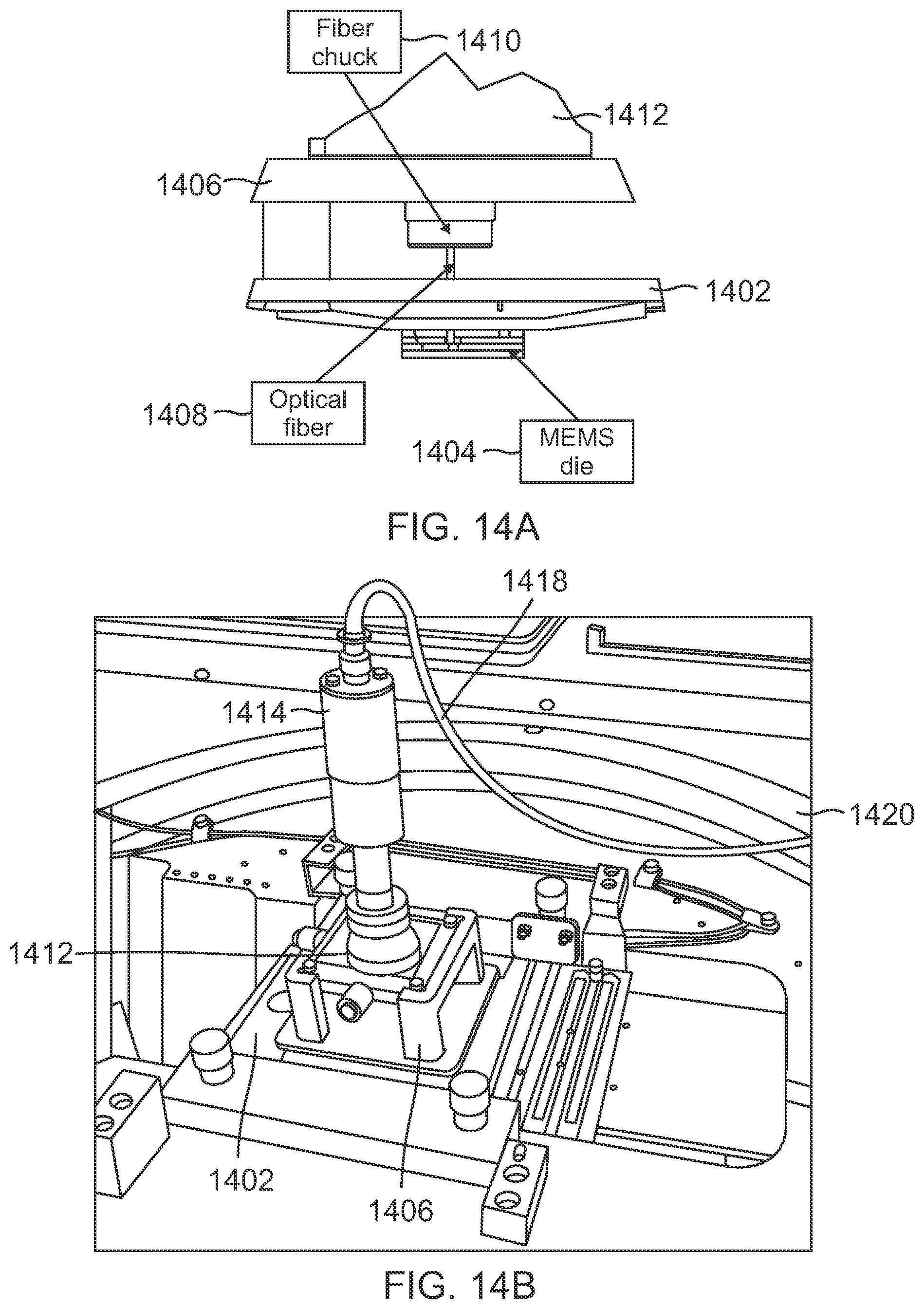 Patent US12590991 Figure 14 – Opto-electrical probe card platform for wafer-level testing of optical mems structures