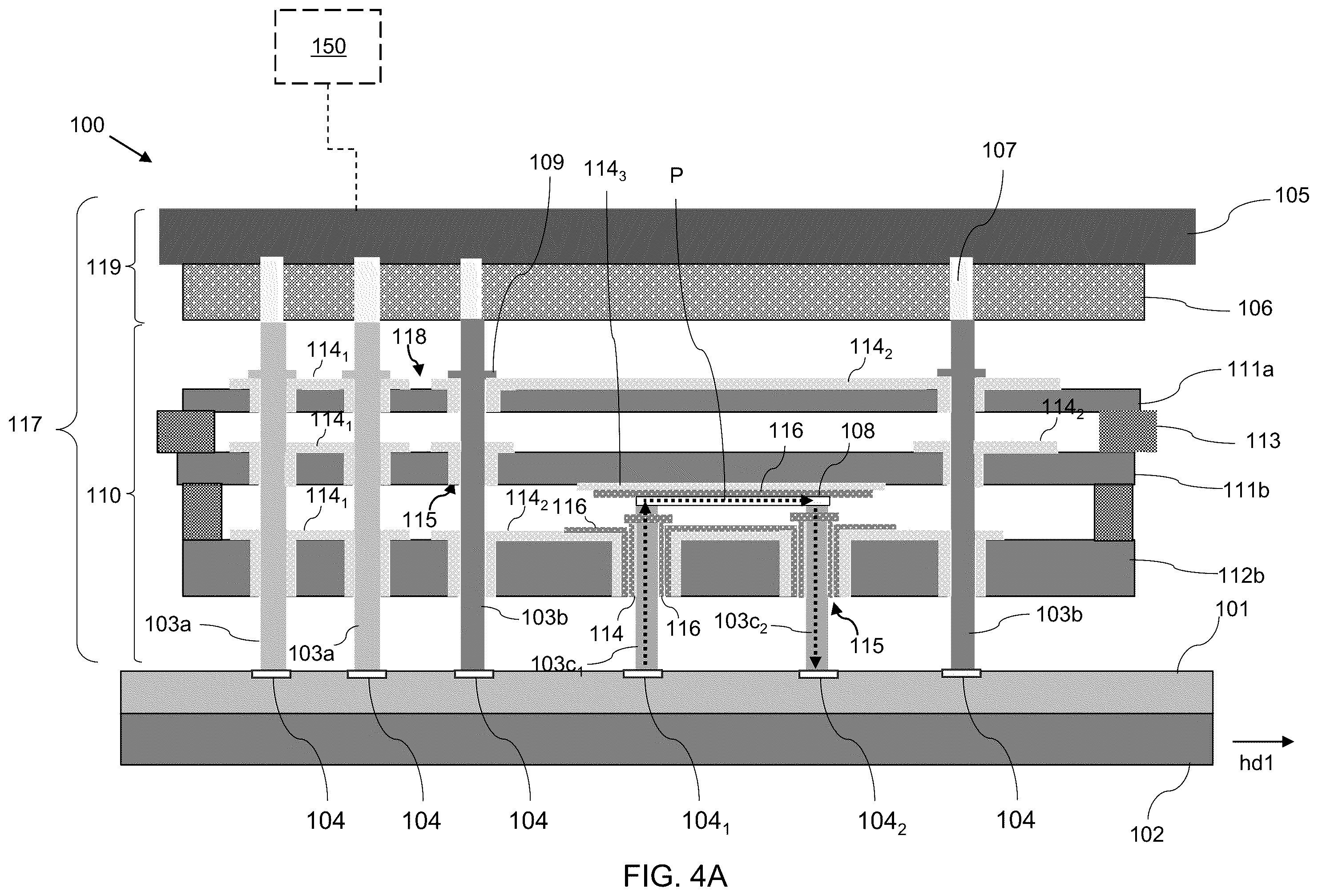 Patent US12590992 Figure 4 – Probe head structures for circuit probe test systems and methods of forming the same