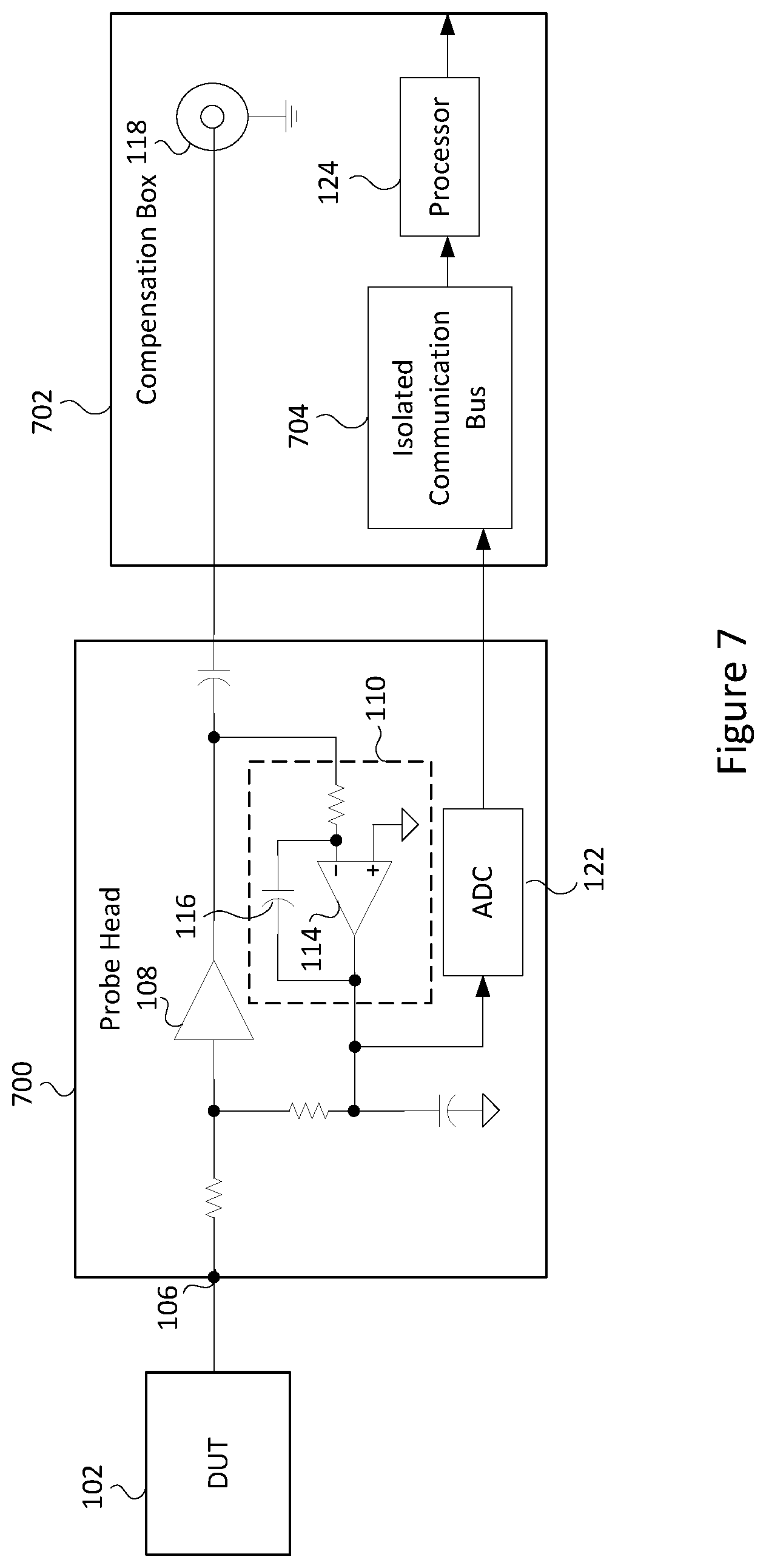 Patent US12590996 Figure 7 – Systems, devices, and methods for measuring direct current/low frequency signal components