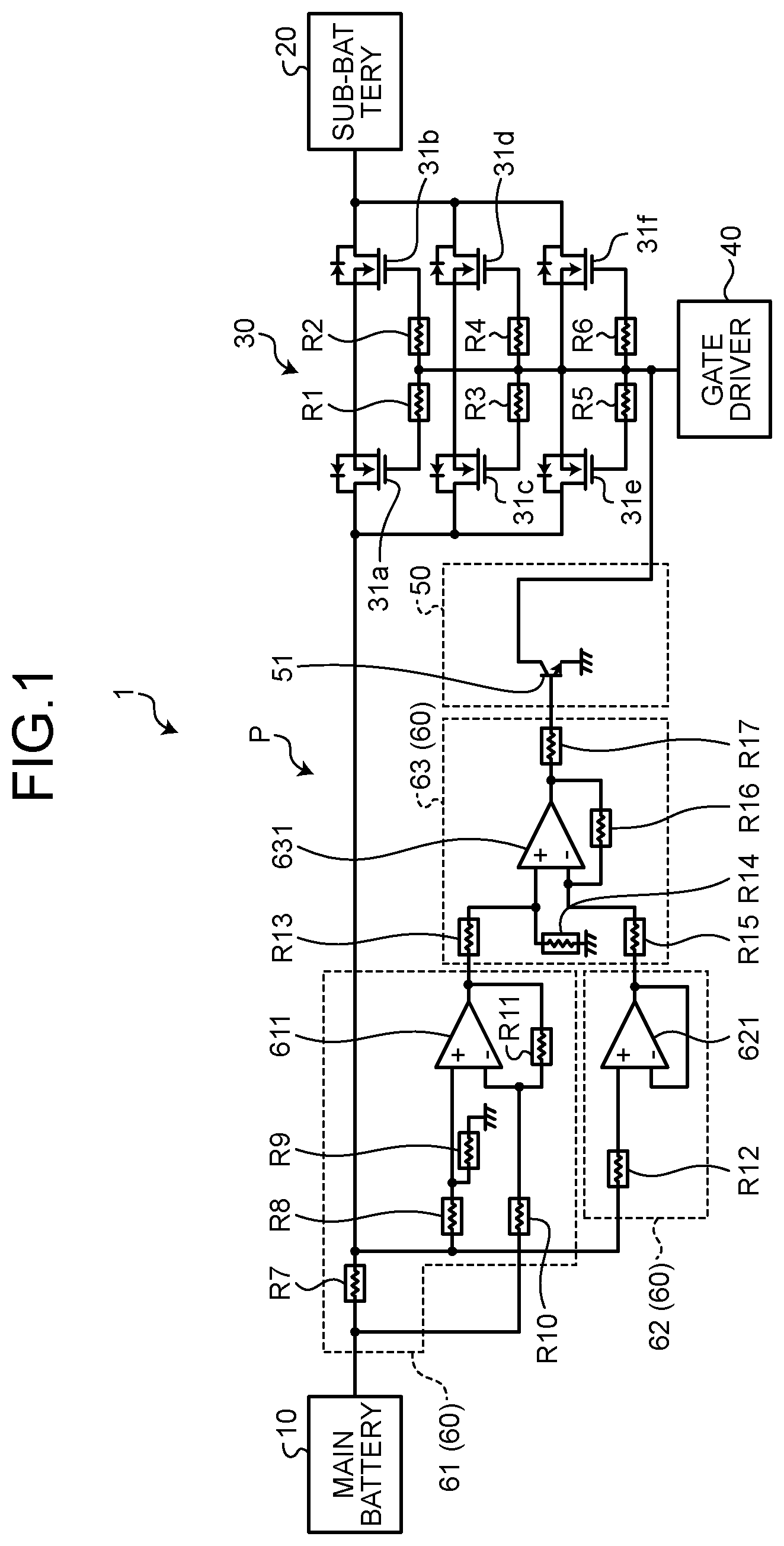 Patent US12591021 Figure 1 – Short-circuit determination circuit