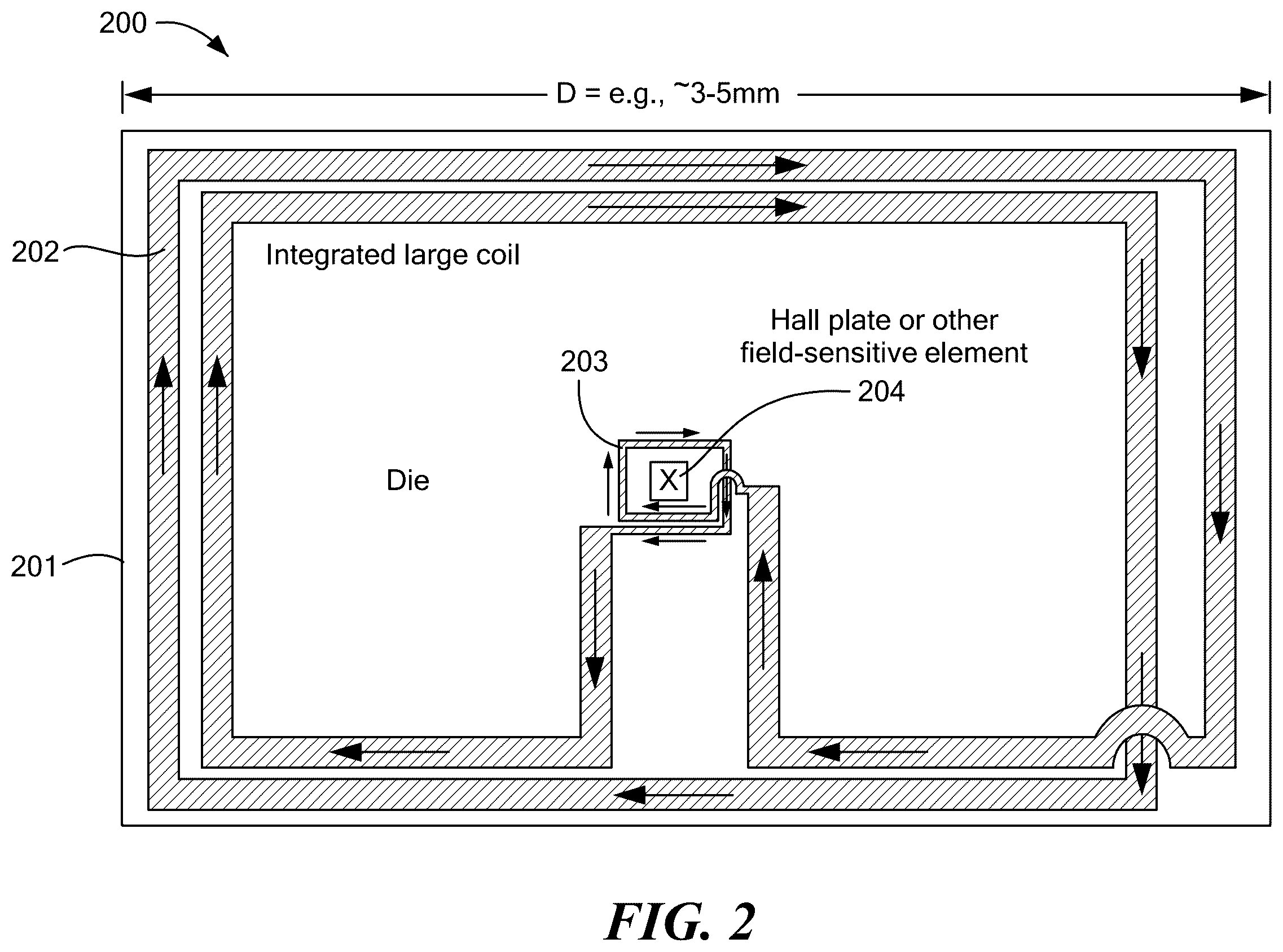 Patent US12591025 Figure 2 – Passive frequency compensation with coil pairs