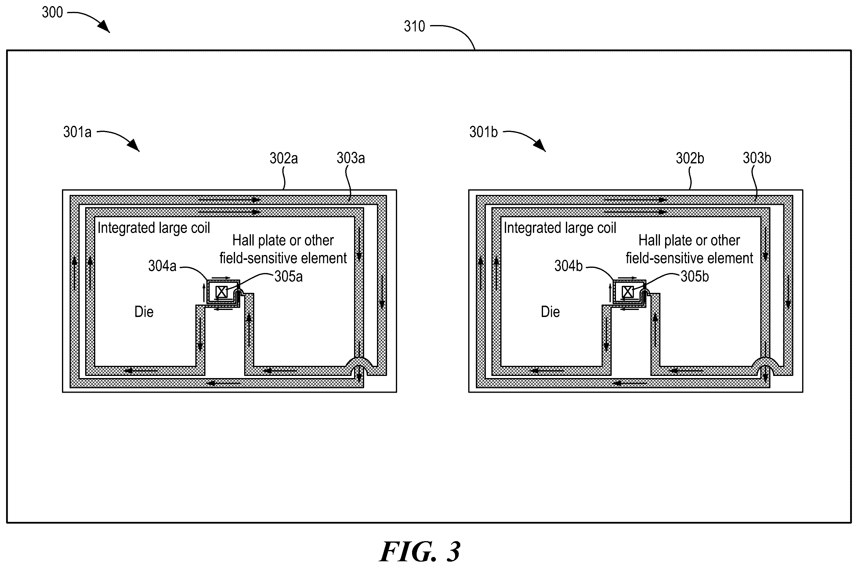 Patent US12591025 Figure 3 – Passive frequency compensation with coil pairs