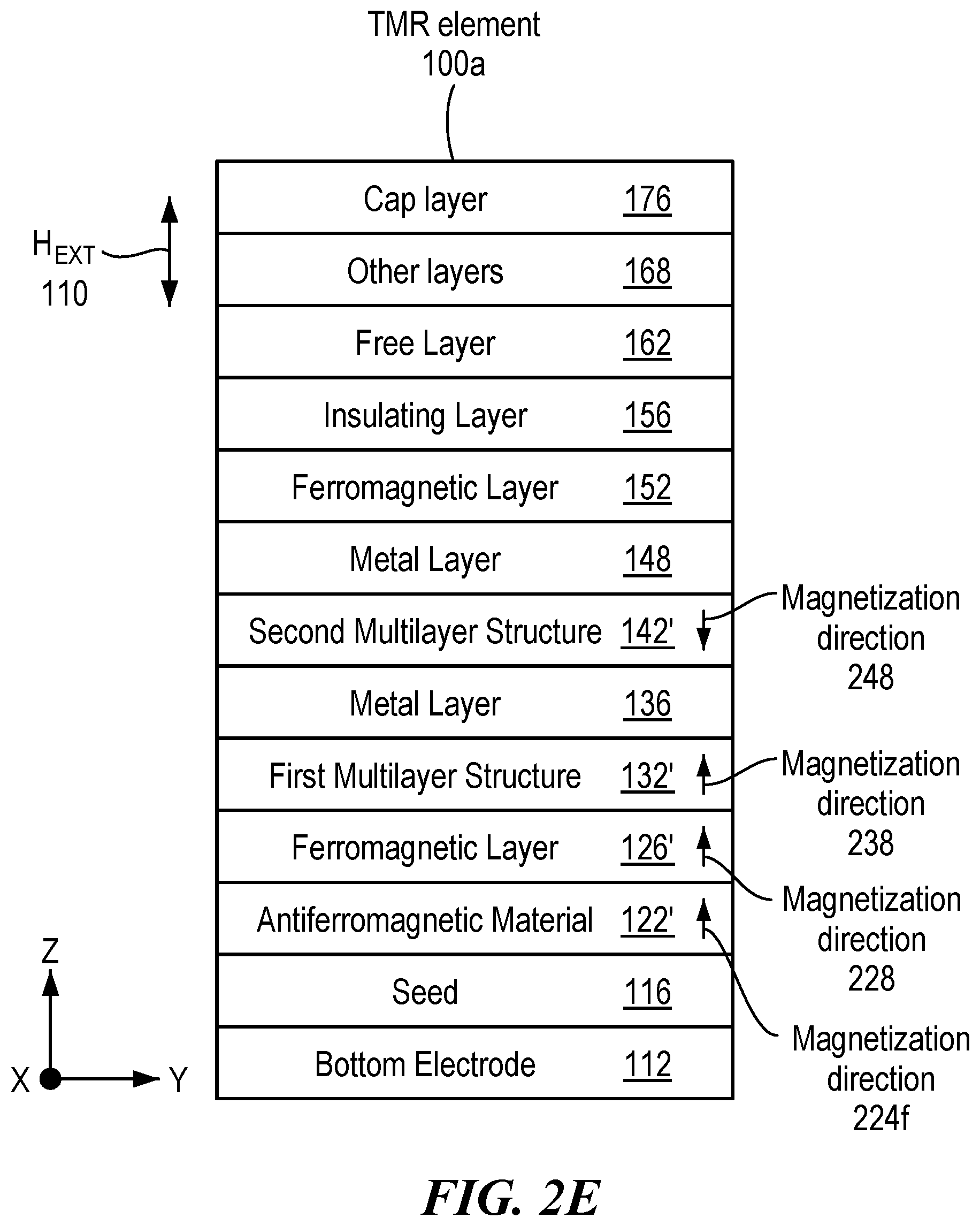 Patent US12591026 Figure 4 – Tunnel magnetoresistance element to detect out-of-plane changes in a magnetic field intensity of a magnetic field