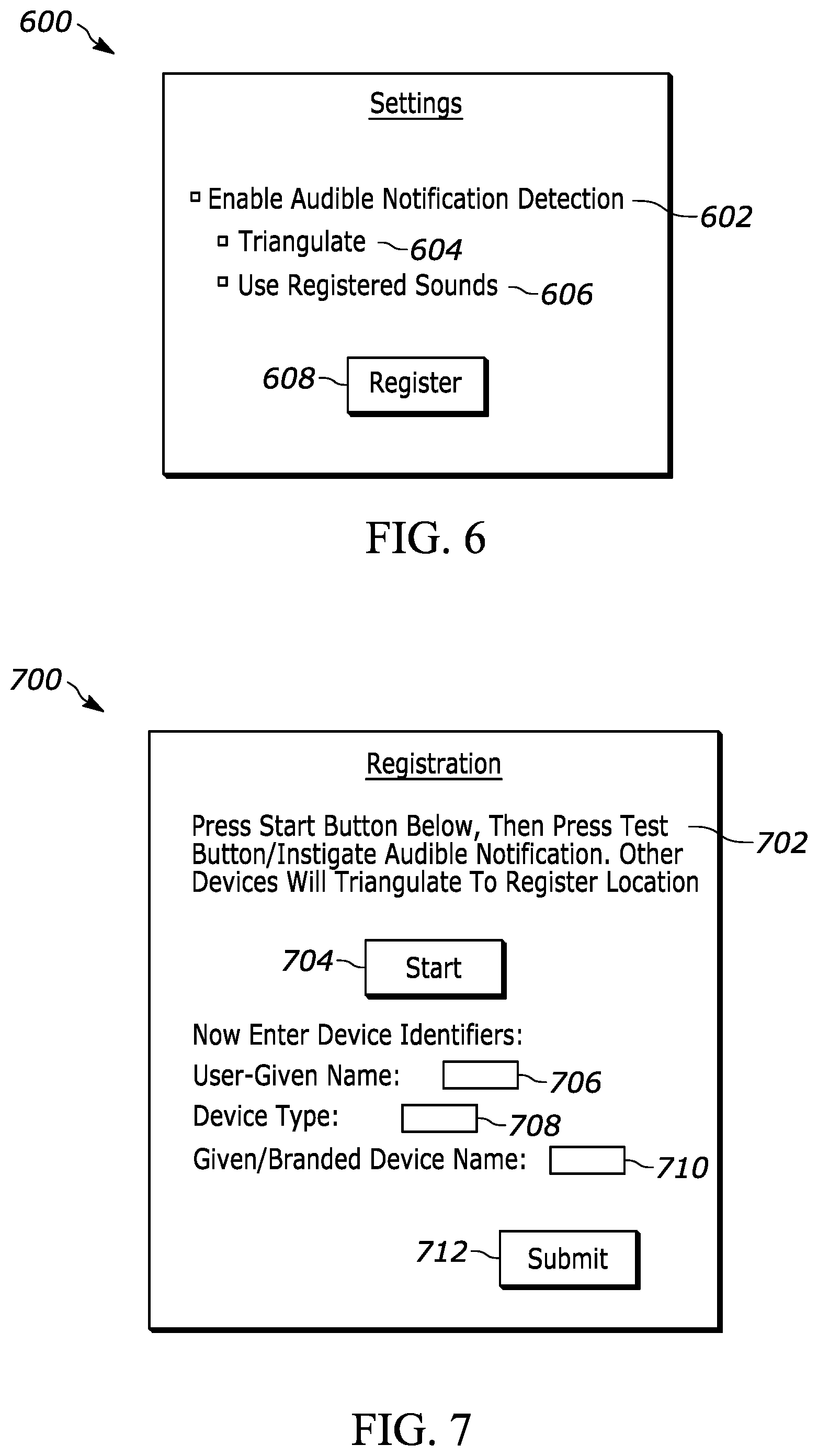 Patent US12591035 Figure 5 – Detection of device providing audible notification and presentation of ID/location of device in response