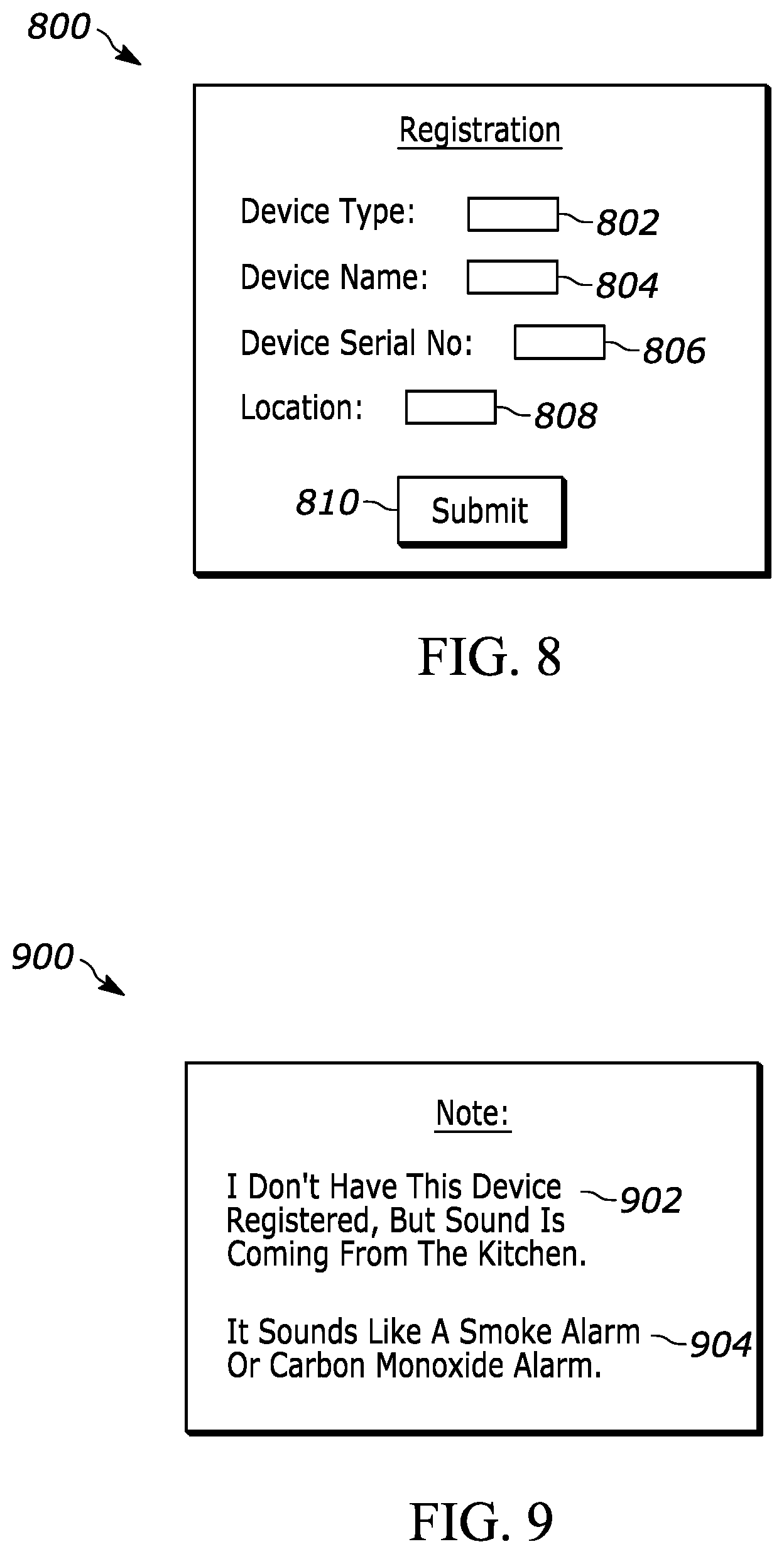 Patent US12591035 Figure 6 – Detection of device providing audible notification and presentation of ID/location of device in response