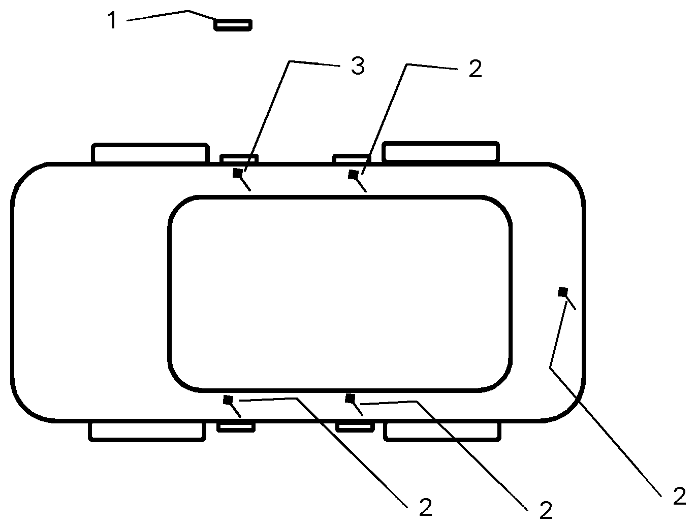 Patent US12591051 Figure 1 – Method for determining a distance between two objects with the involvement of a third object