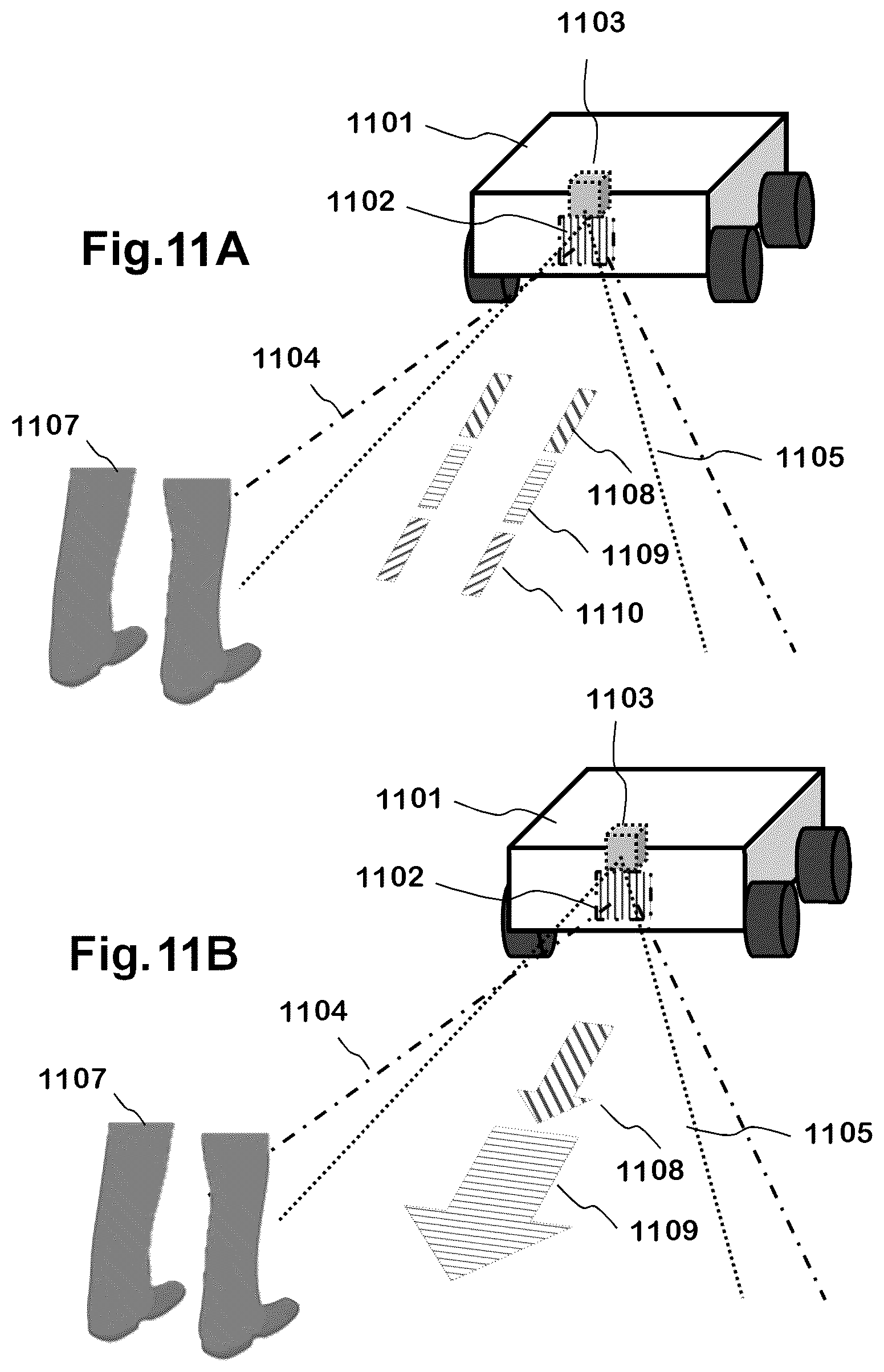 Patent US12591053 Figure 11 – Radar system with projection capability