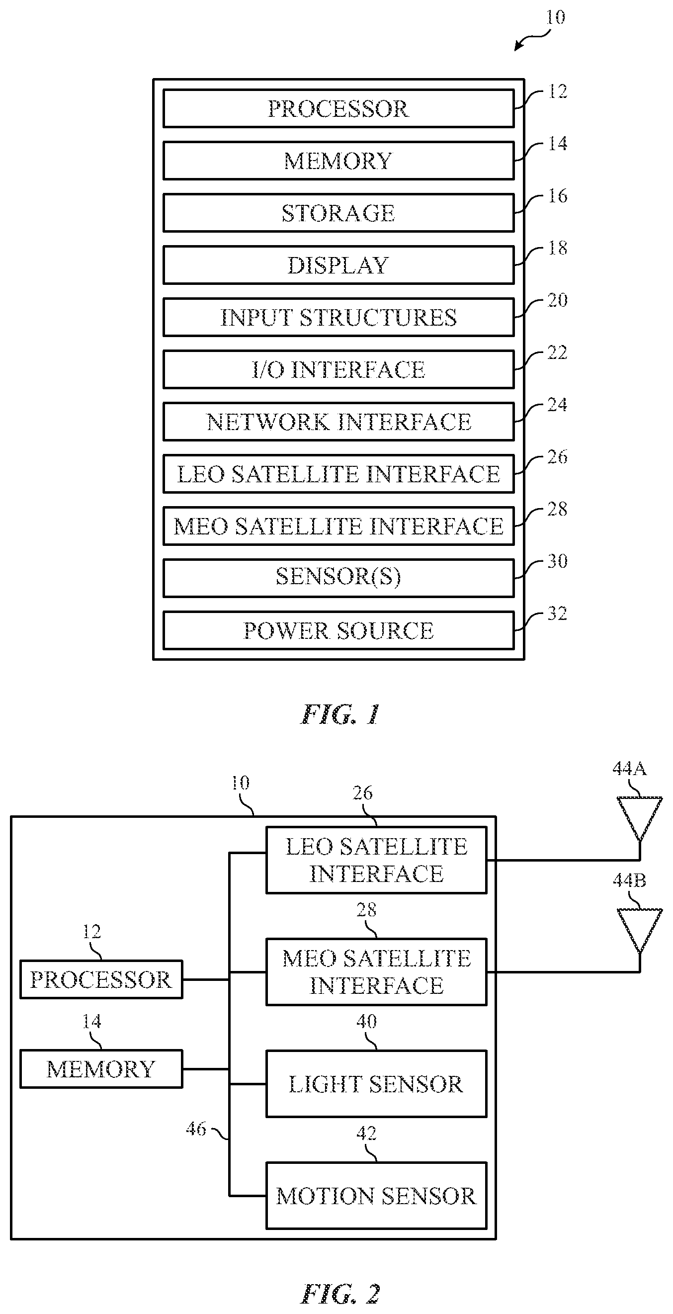 Patent US12591068 Figure 1 – LEO satellite connection assistance using MEO satellite signal data
