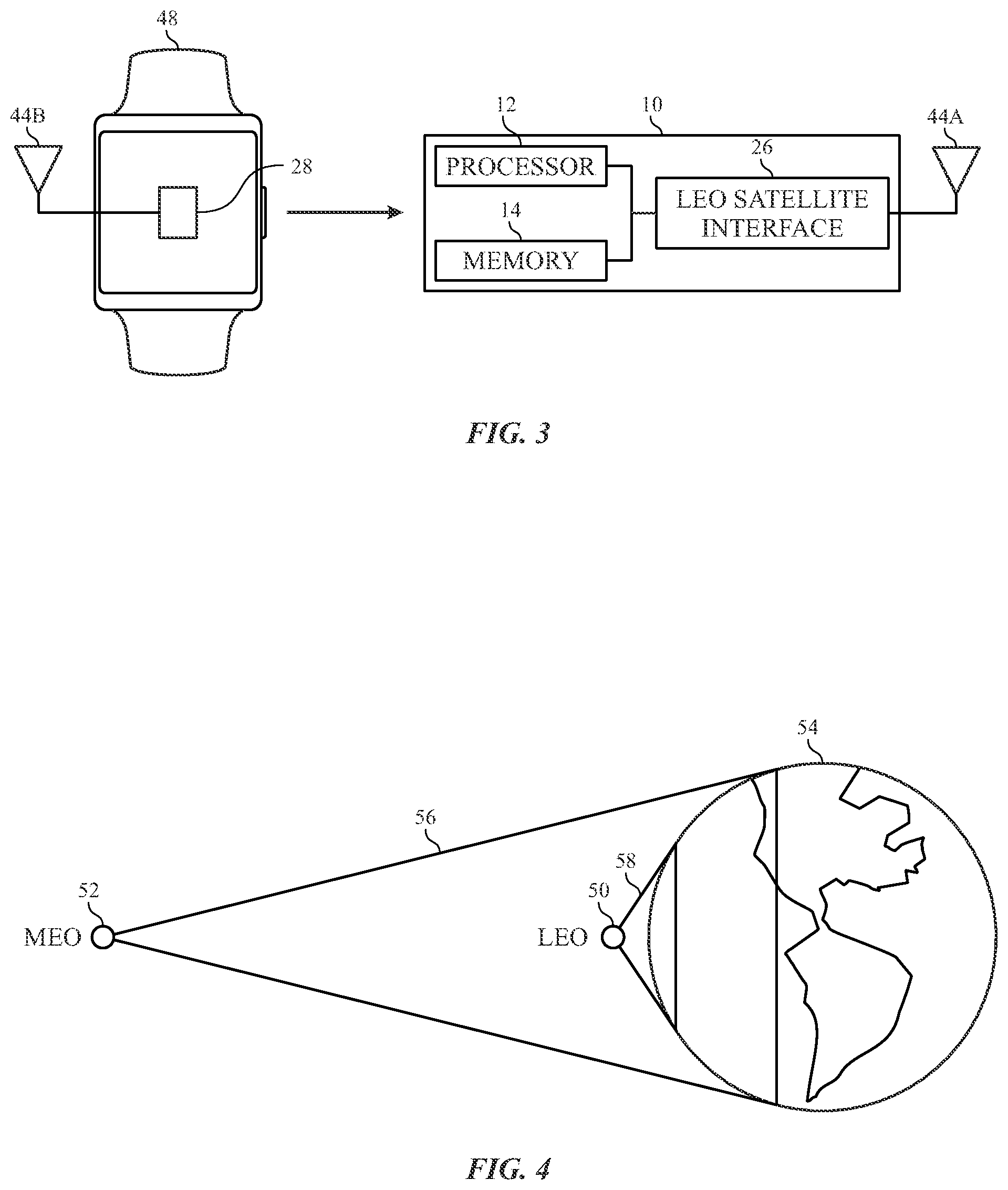Patent US12591068 Figure 2 – LEO satellite connection assistance using MEO satellite signal data