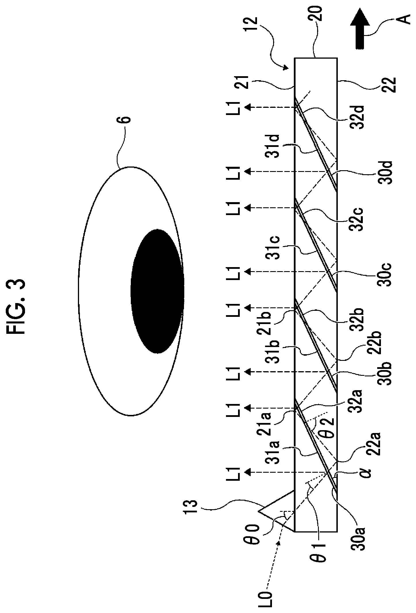 Patent US12591086 Figure 2 – Light guide and video display device