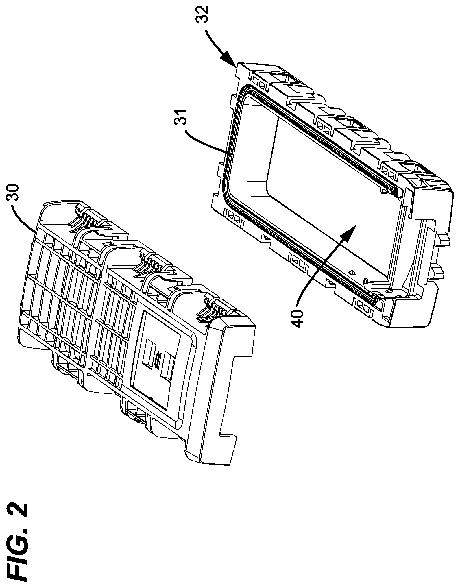 Patent US12591098 Figure 2 – Sheath termination and ribbon orienting devices and methods for flat optical fiber ribbons