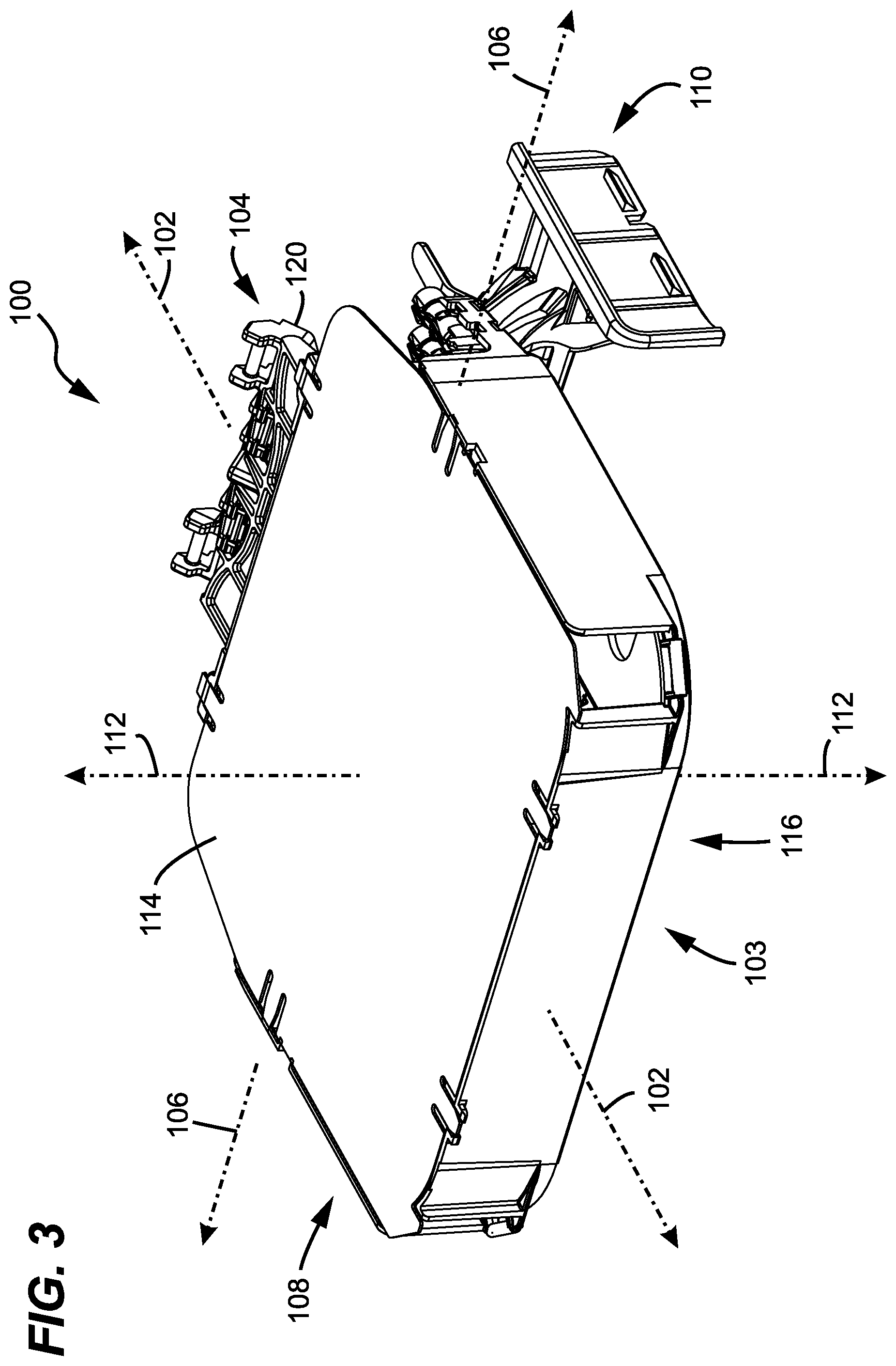 Patent US12591098 Figure 3 – Sheath termination and ribbon orienting devices and methods for flat optical fiber ribbons