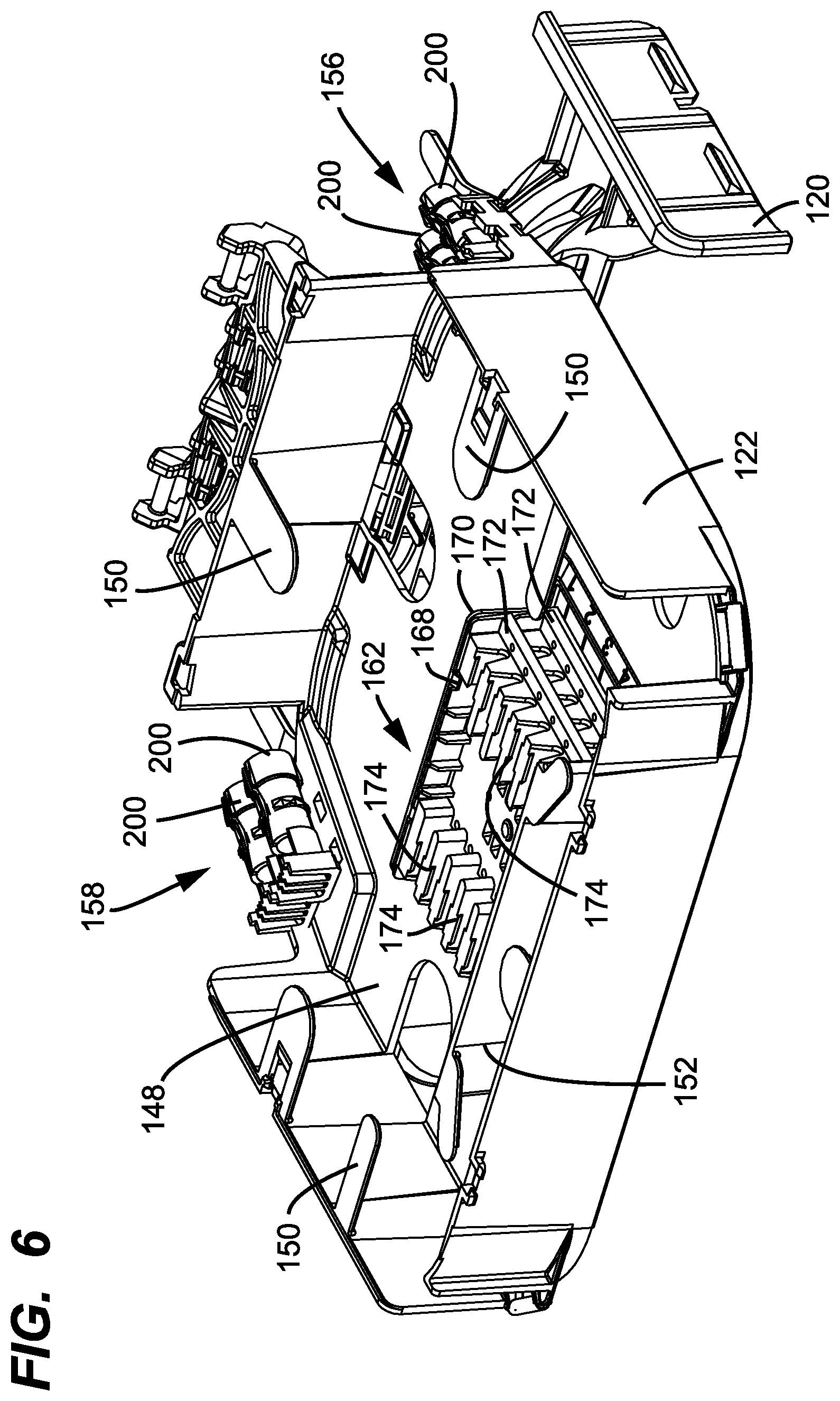 Patent US12591098 Figure 6 – Sheath termination and ribbon orienting devices and methods for flat optical fiber ribbons