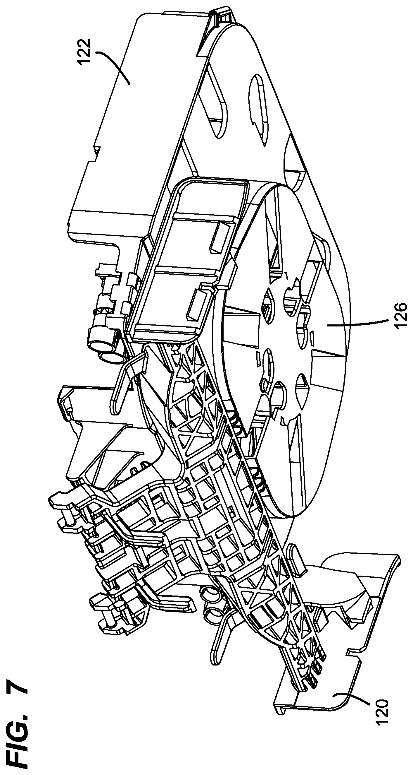 Patent US12591098 Figure 7 – Sheath termination and ribbon orienting devices and methods for flat optical fiber ribbons