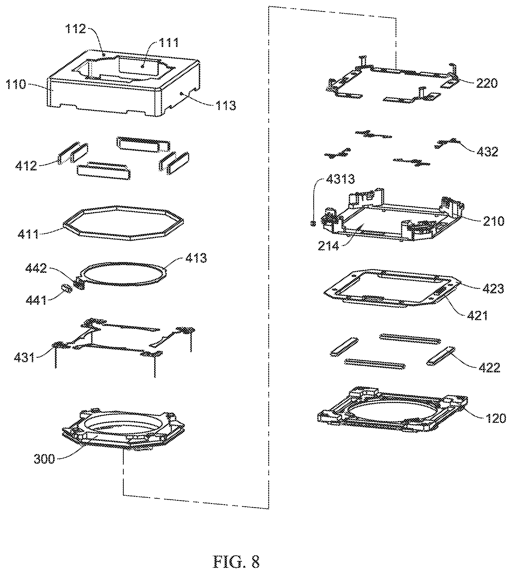 Patent US12591104 Figure 6 – Lens module and electronic device having bearing structure with bent portion