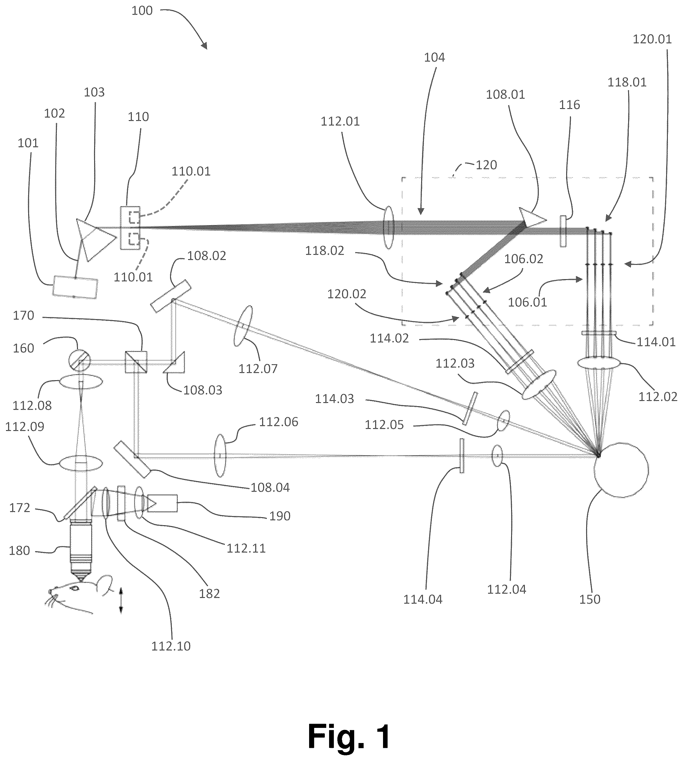 Patent US12591122 Figure 1 – Apparatuses and methods for high-speed laser scanning