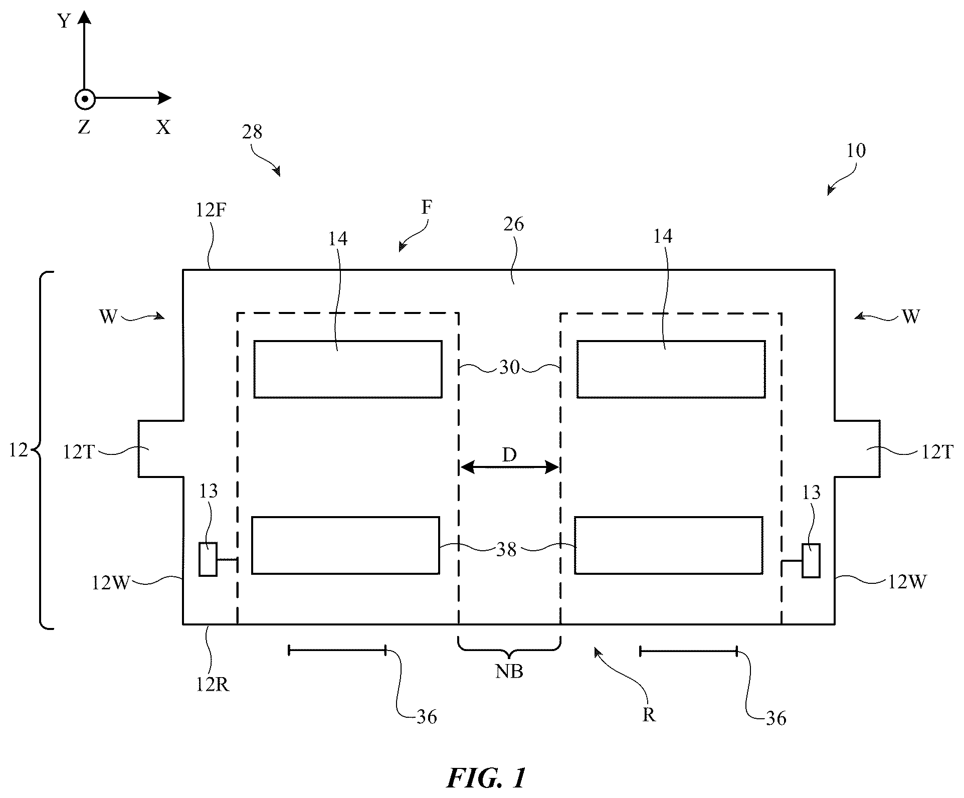 Patent US12591137 Figure 1 – Electronic devices with biased guide rails