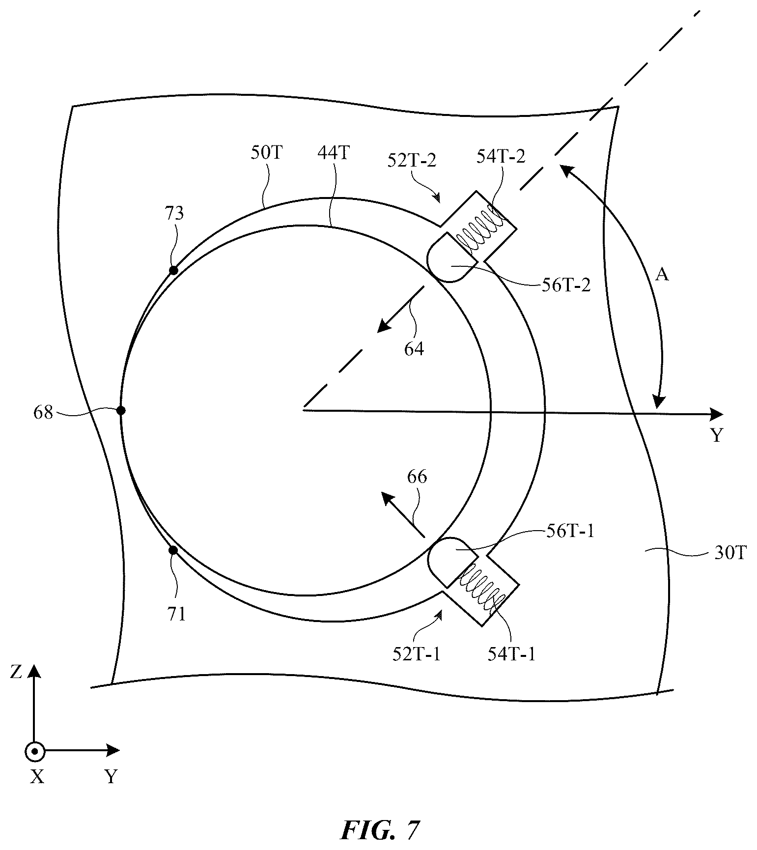 Patent US12591137 Figure 7 – Electronic devices with biased guide rails