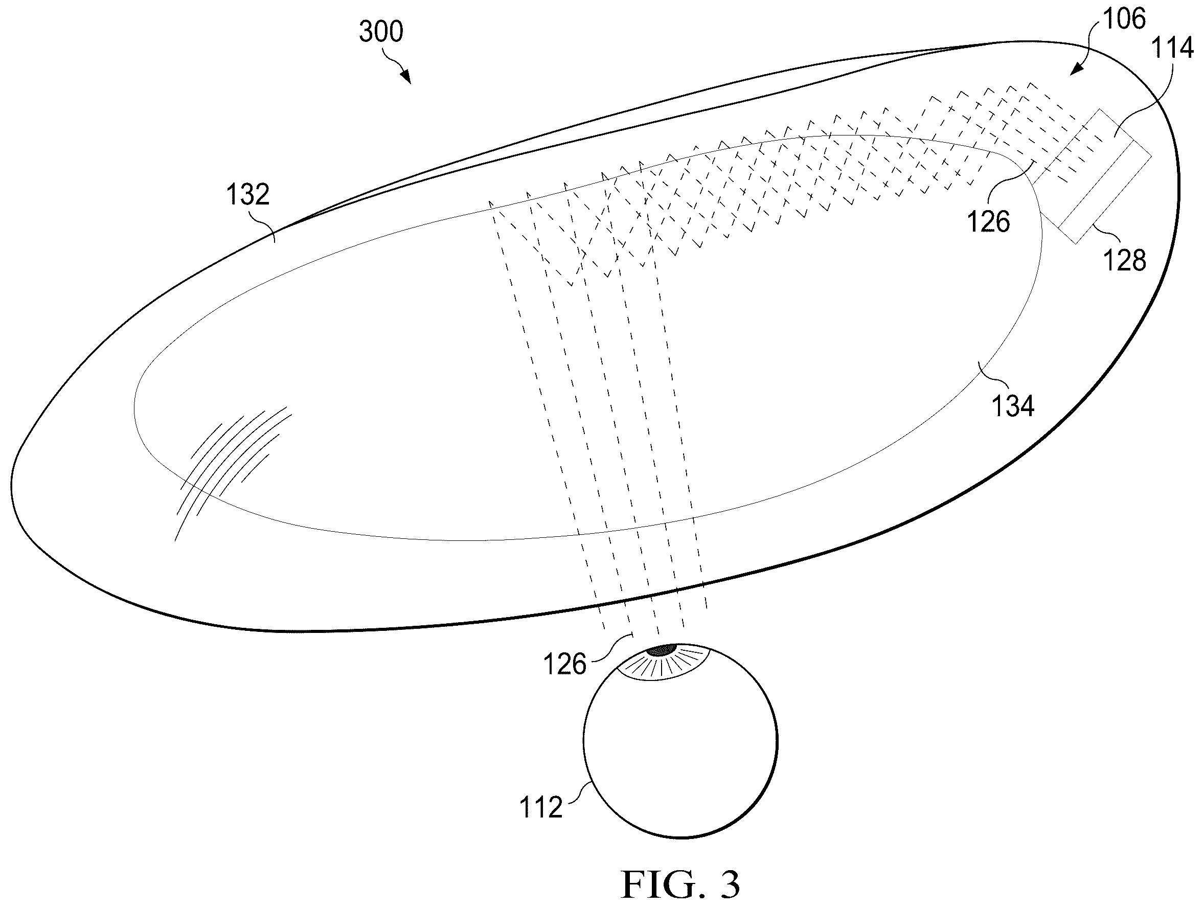 Patent US12591139 Figure 3 – Curved lightguide in a see-through shell