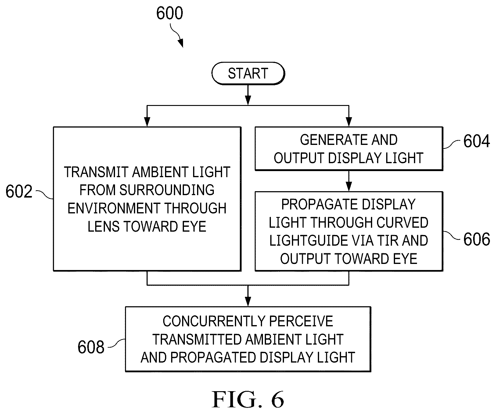 Patent US12591139 Figure 6 – Curved lightguide in a see-through shell