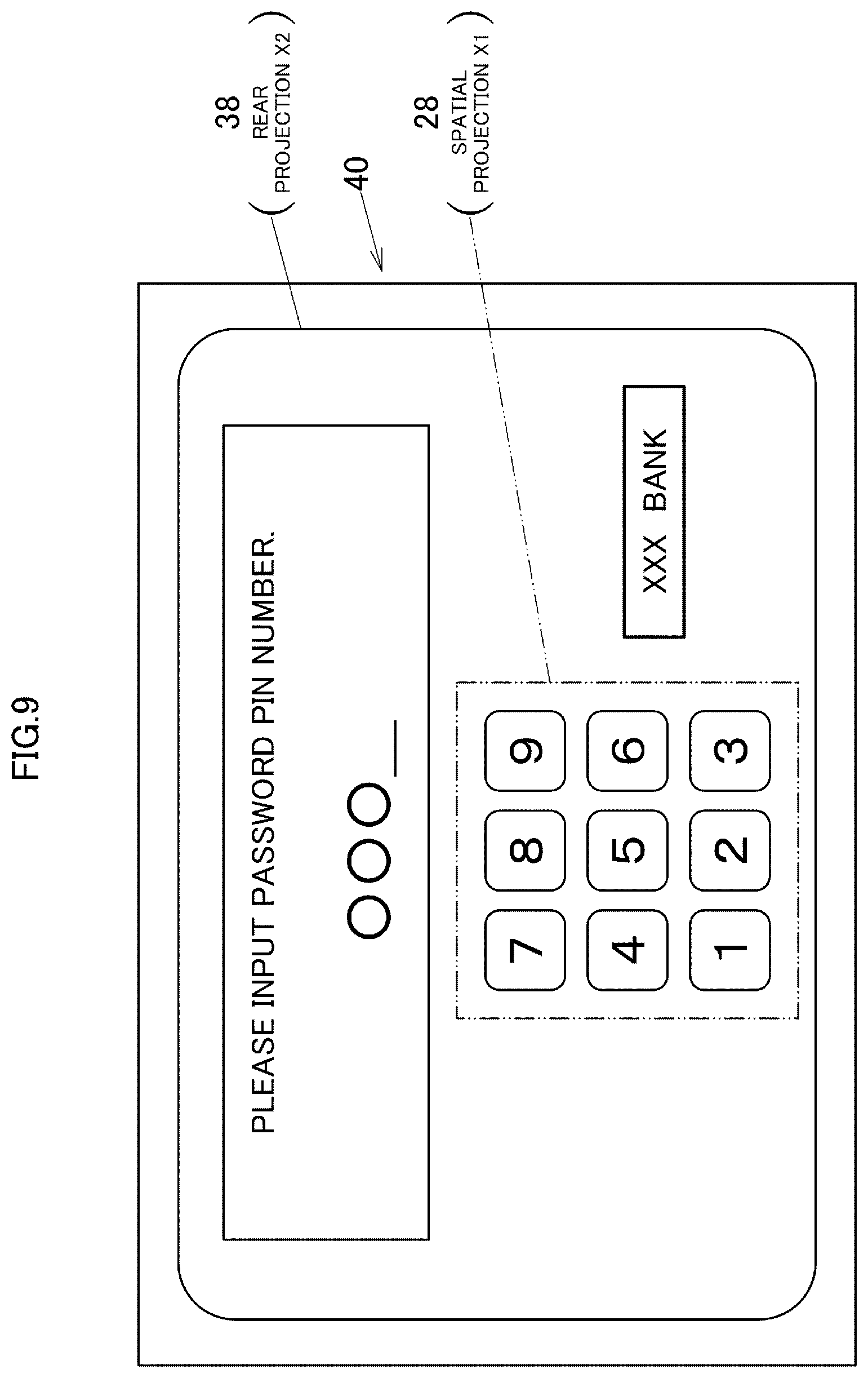 Patent US12591146 Figure 9 – Projector and projection method for forming images on aerial projection region and real projection surface