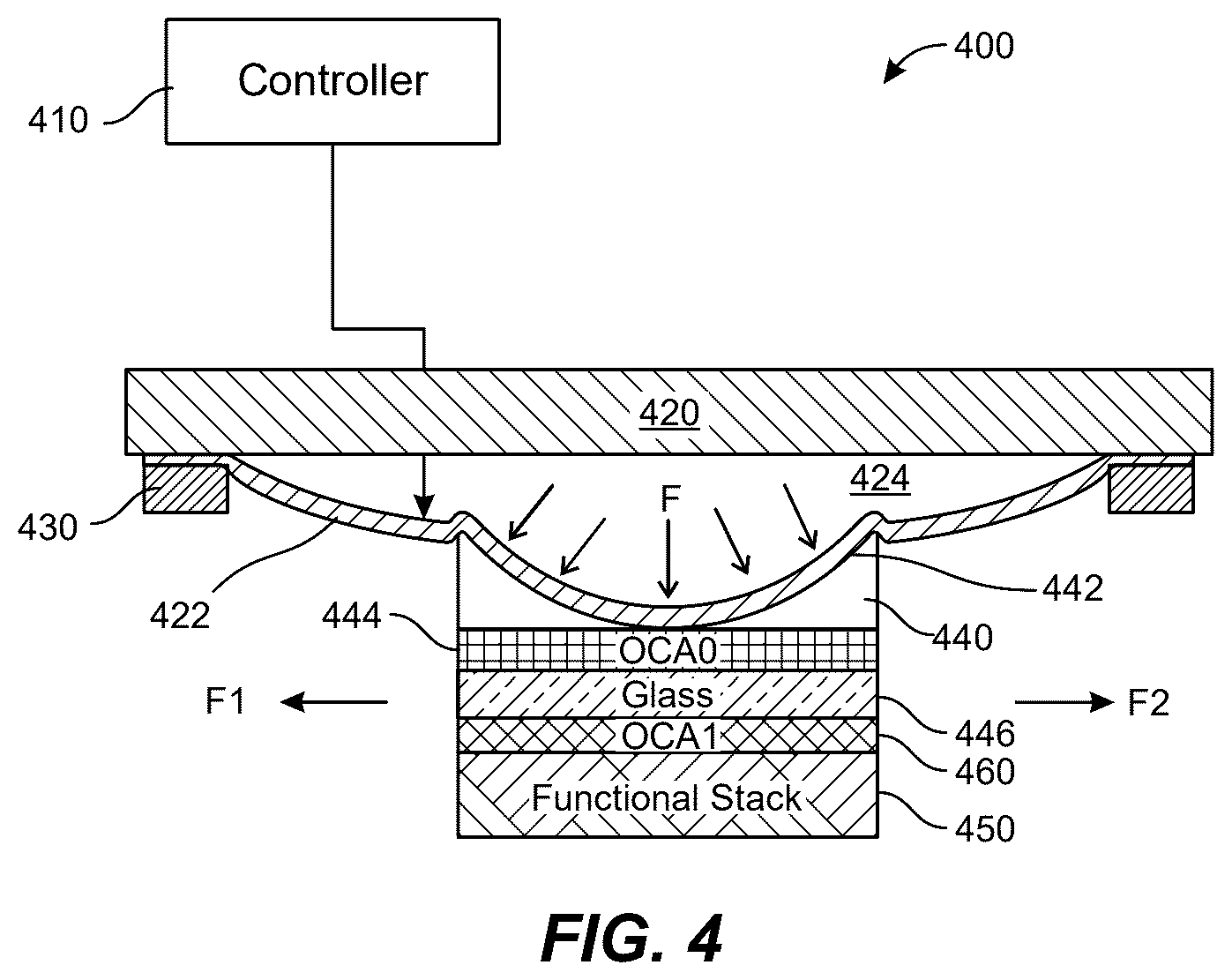 Patent US12591147 Figure 4 – Curved surface lamination