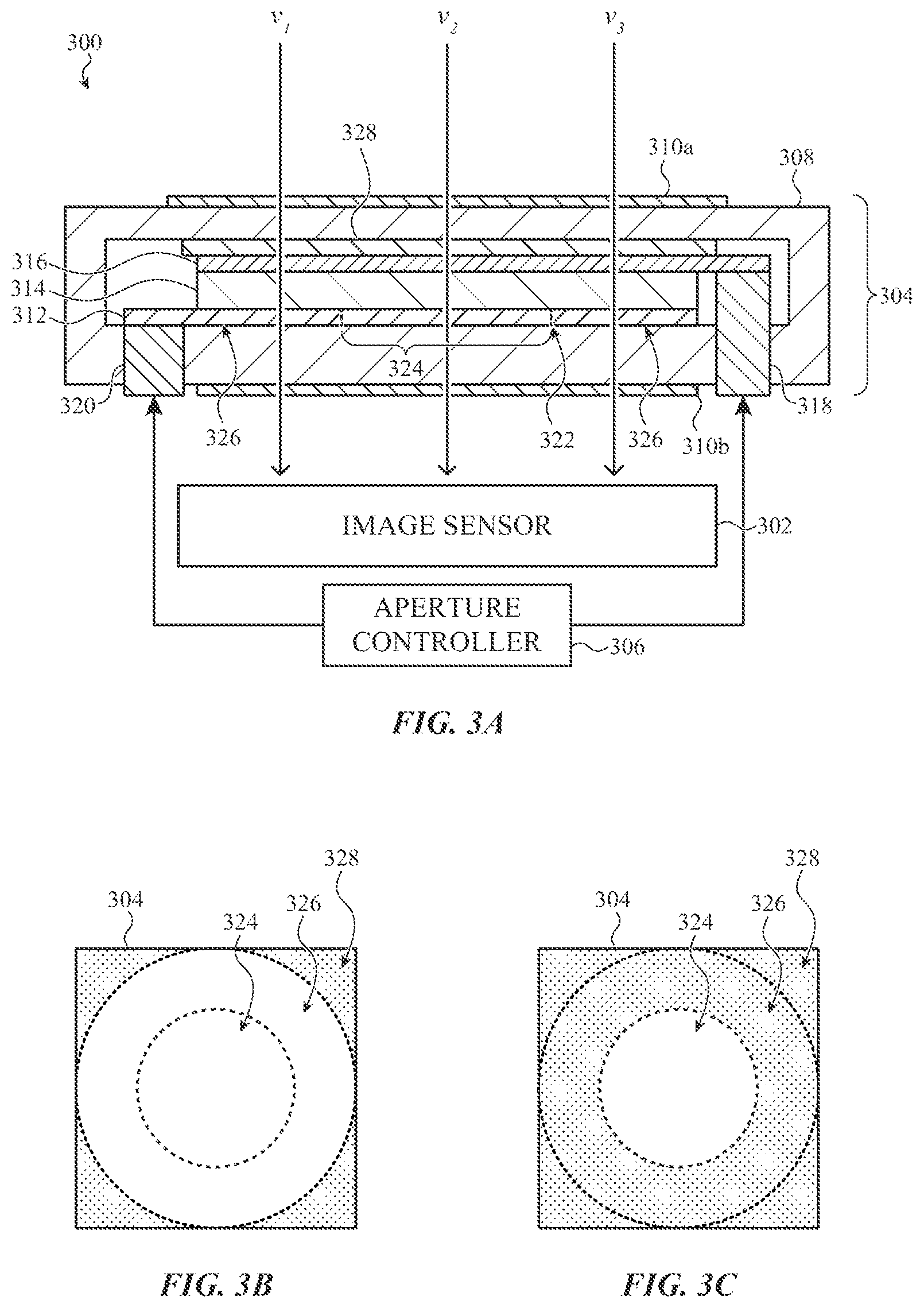 Patent US12591162 Figure 4 – Controllable aperture with index-matched central region for a portable electronic device imaging system
