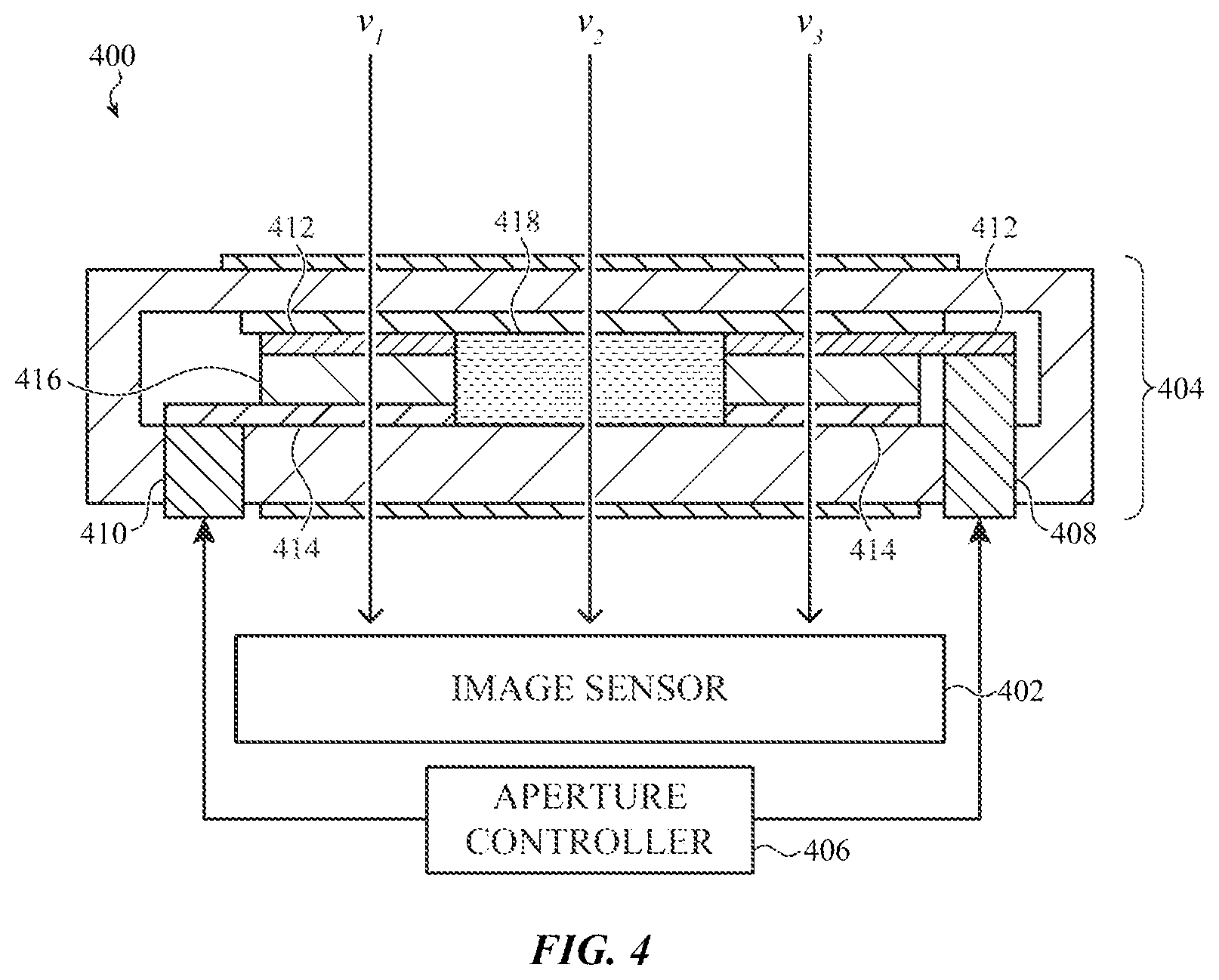 Patent US12591162 Figure 5 – Controllable aperture with index-matched central region for a portable electronic device imaging system