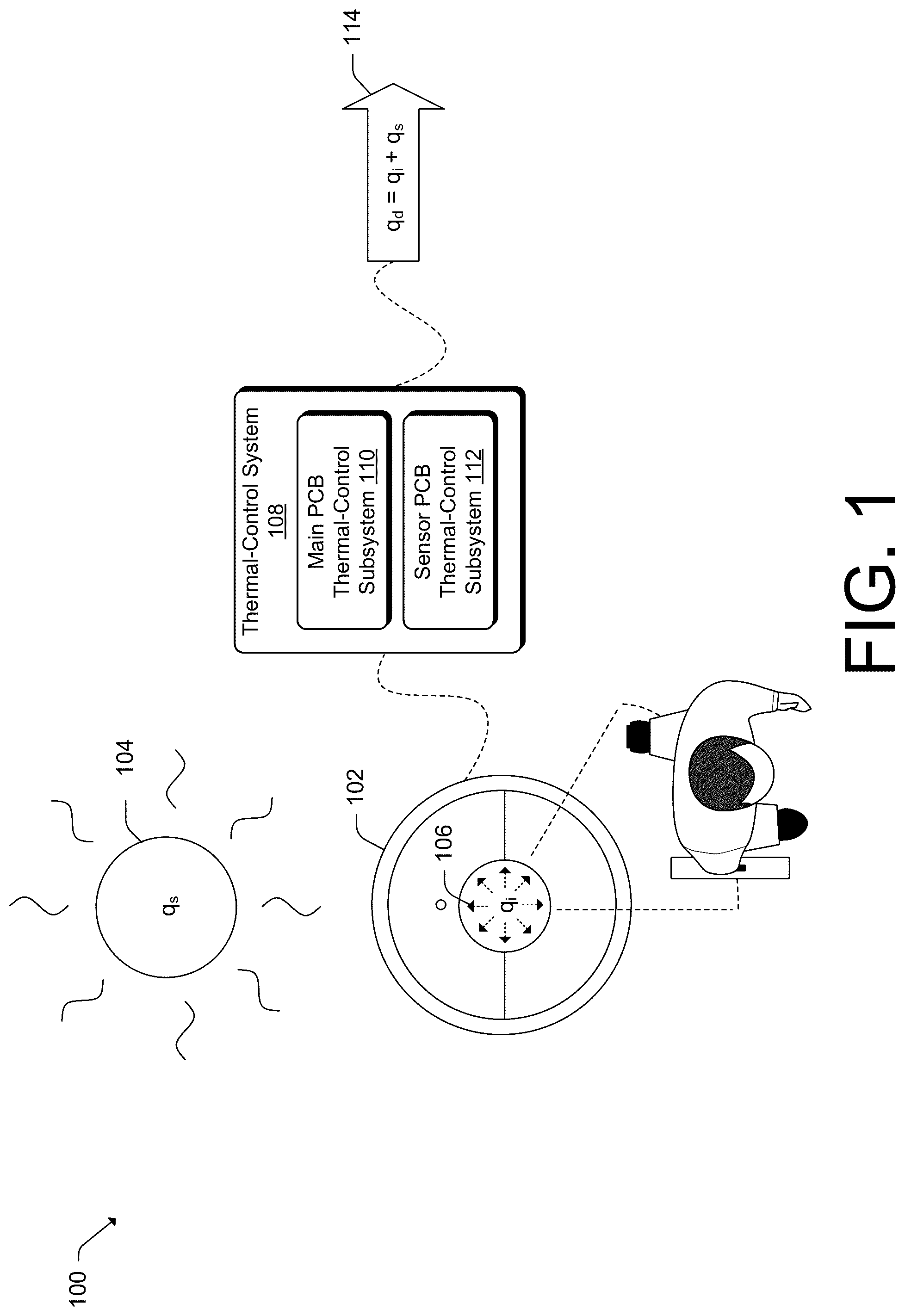 Patent US12591166 Figure 1 – Thermal-control system for a security camera