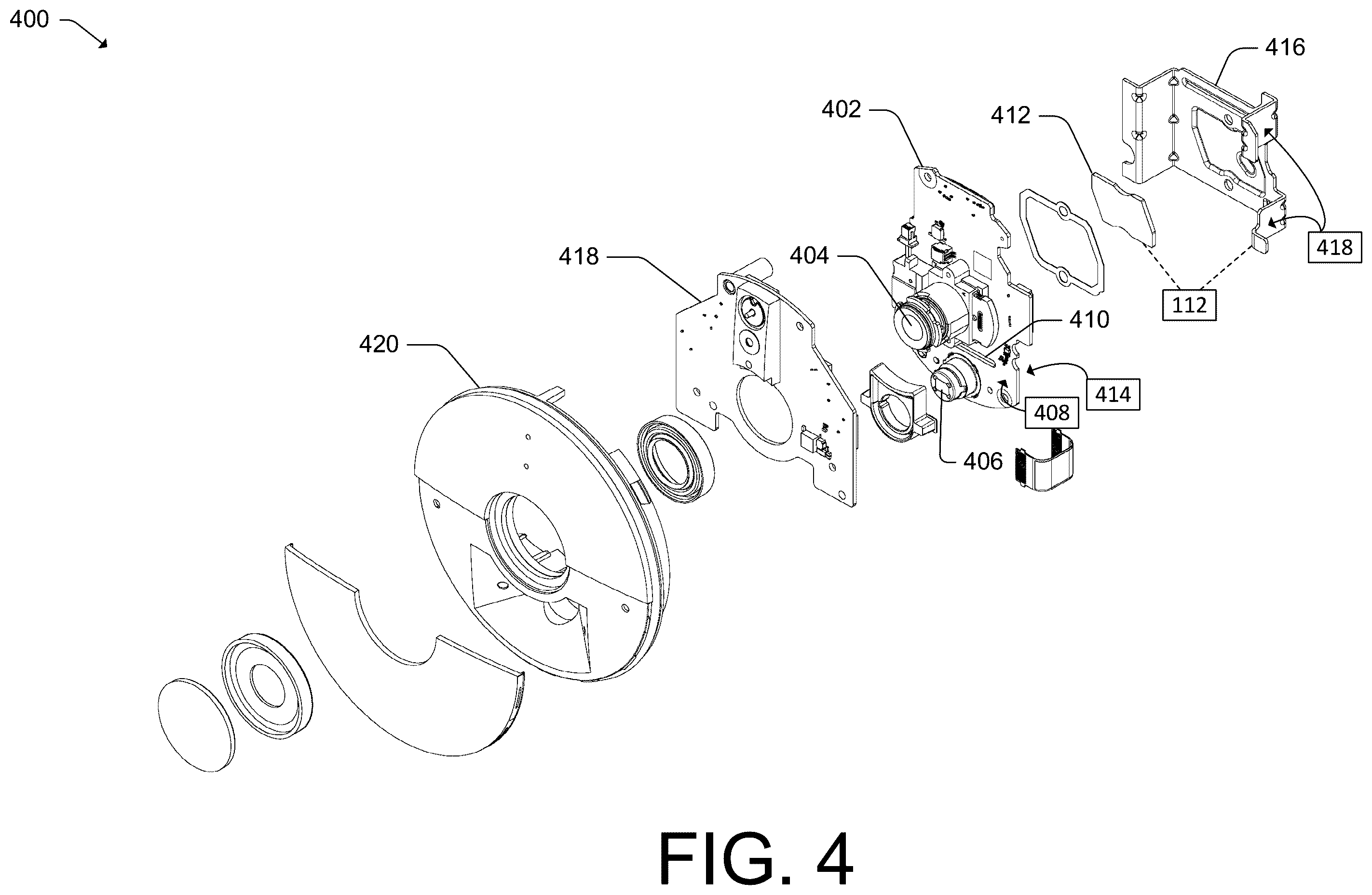 Patent US12591166 Figure 4 – Thermal-control system for a security camera