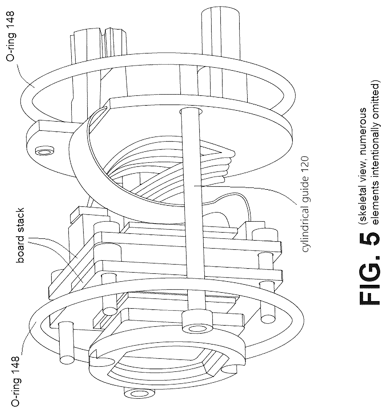 Patent US12591167 Figure 8 – Enclosures for accommodating board stacks