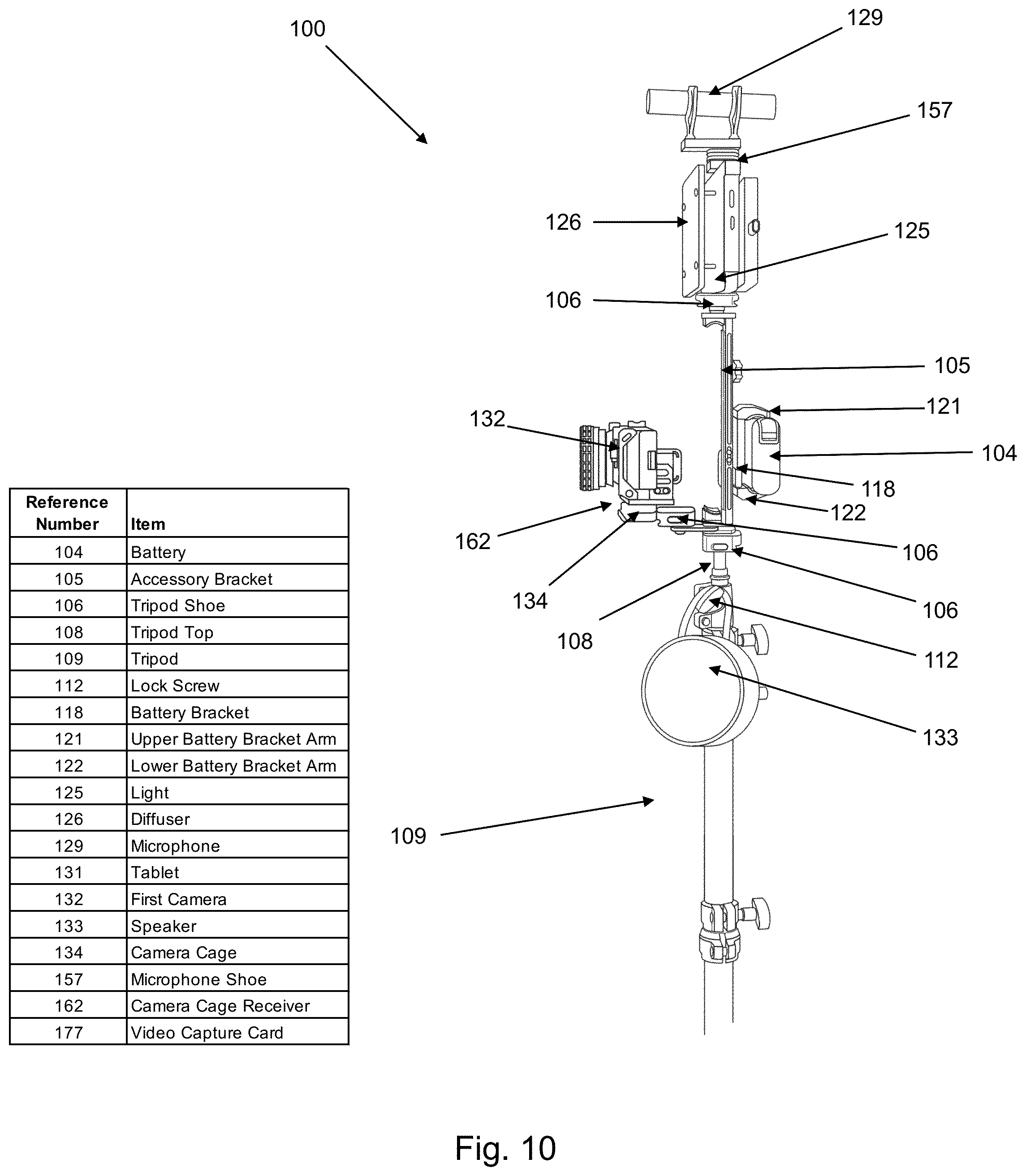 Patent US12591169 Figure 10 – Remotely controllable mobile video studio with integrated teleprompter, camera, lighting and microphone