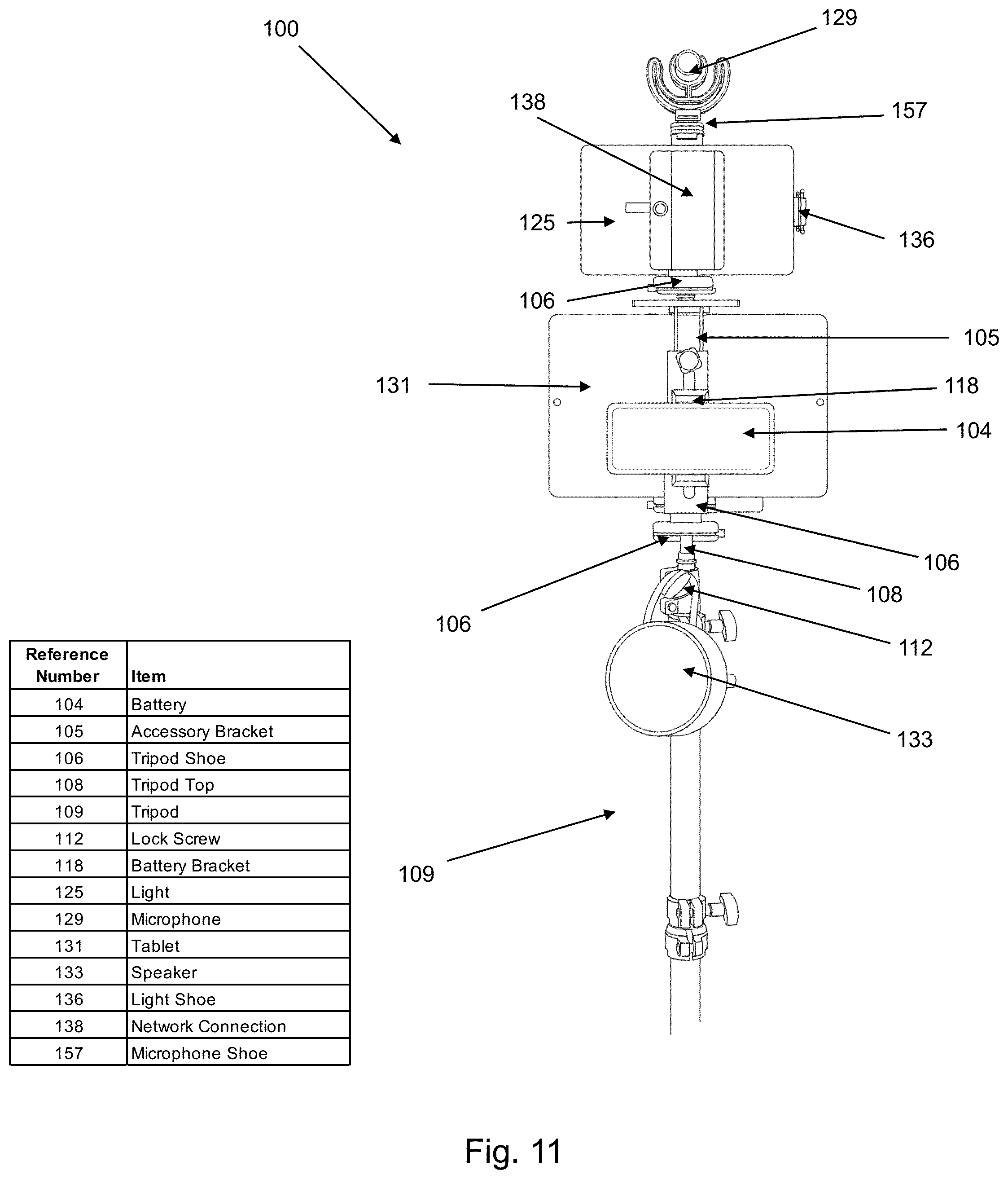 Patent US12591169 Figure 11 – Remotely controllable mobile video studio with integrated teleprompter, camera, lighting and microphone