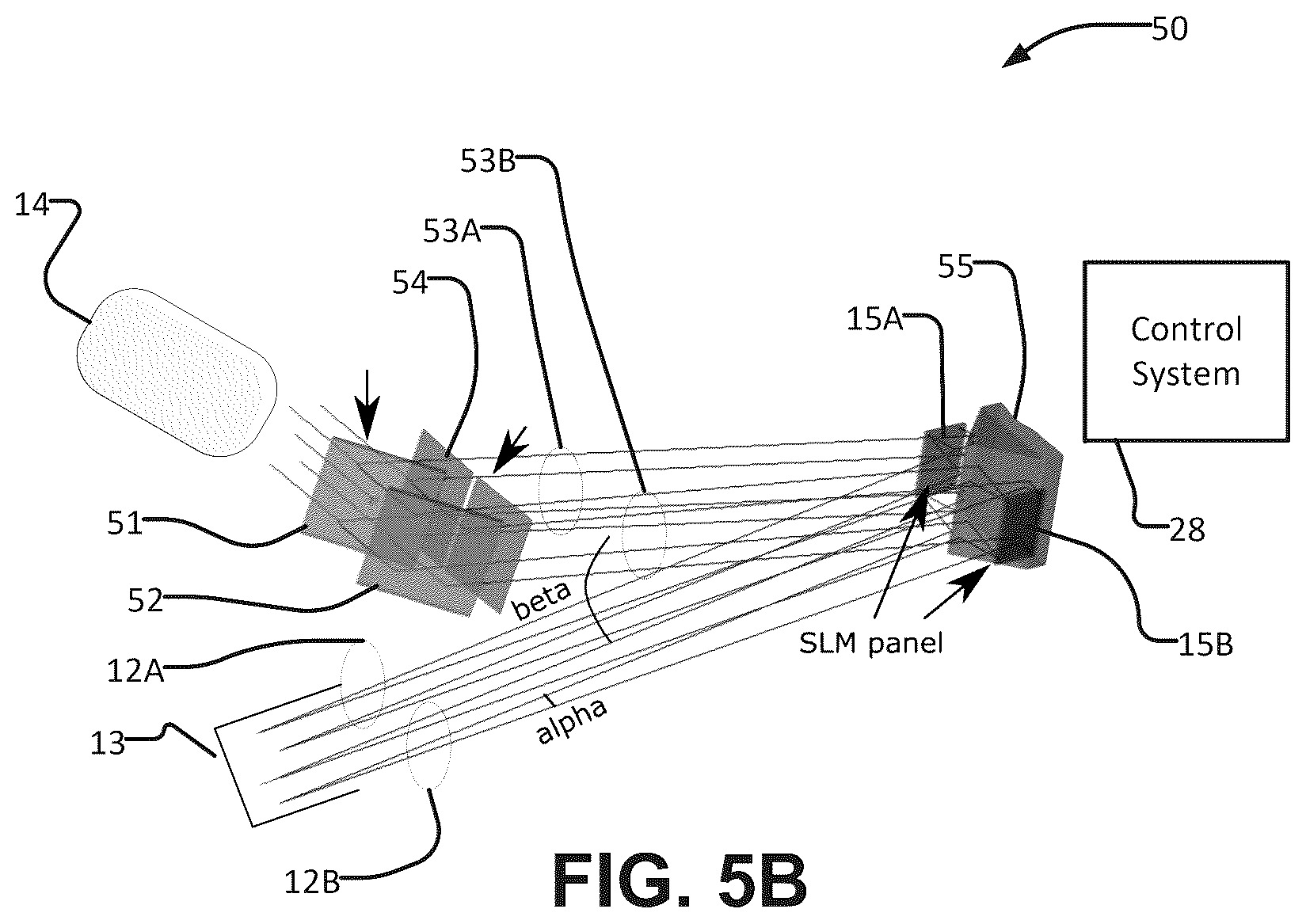 Patent US12591170 Figure 6 – Optical projection with combined beams