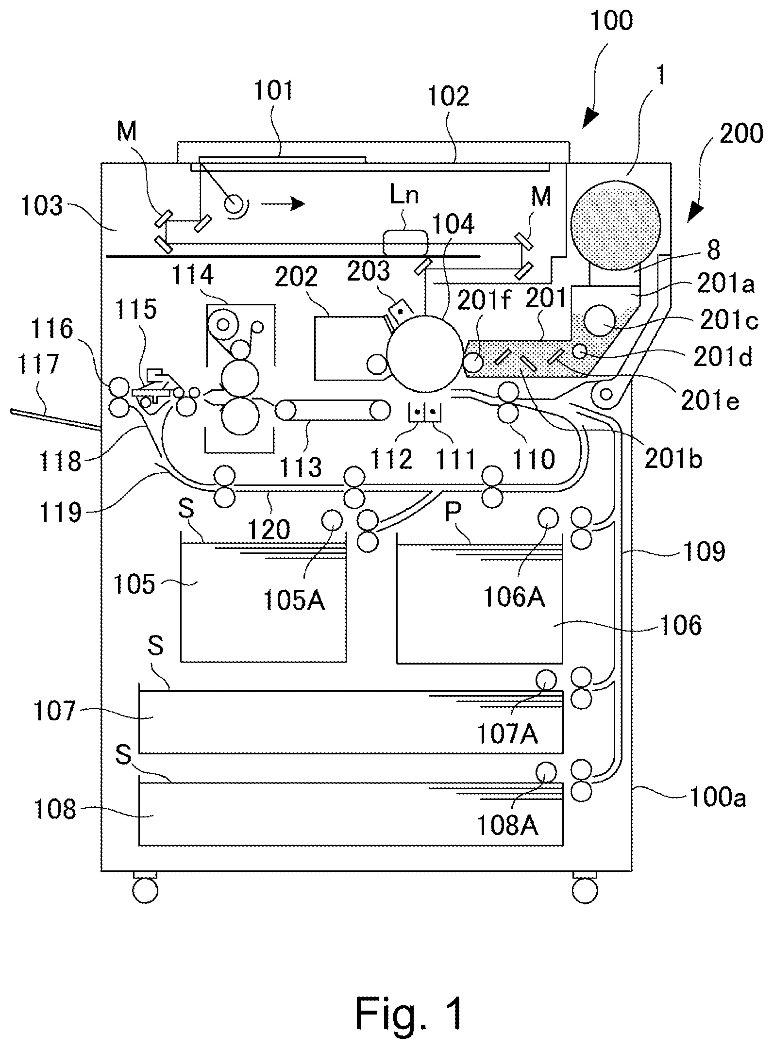 Patent US12591189 Figure 1 – Developer supply container and developer supplying system