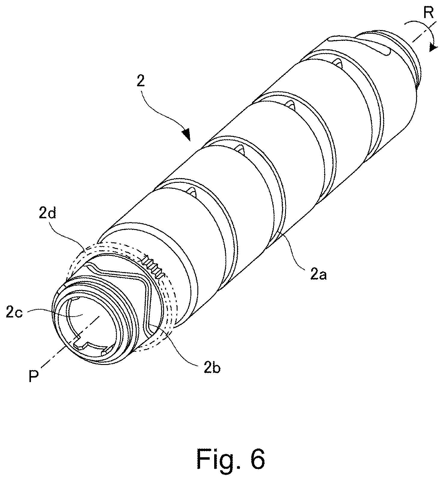 Patent US12591189 Figure 6 – Developer supply container and developer supplying system