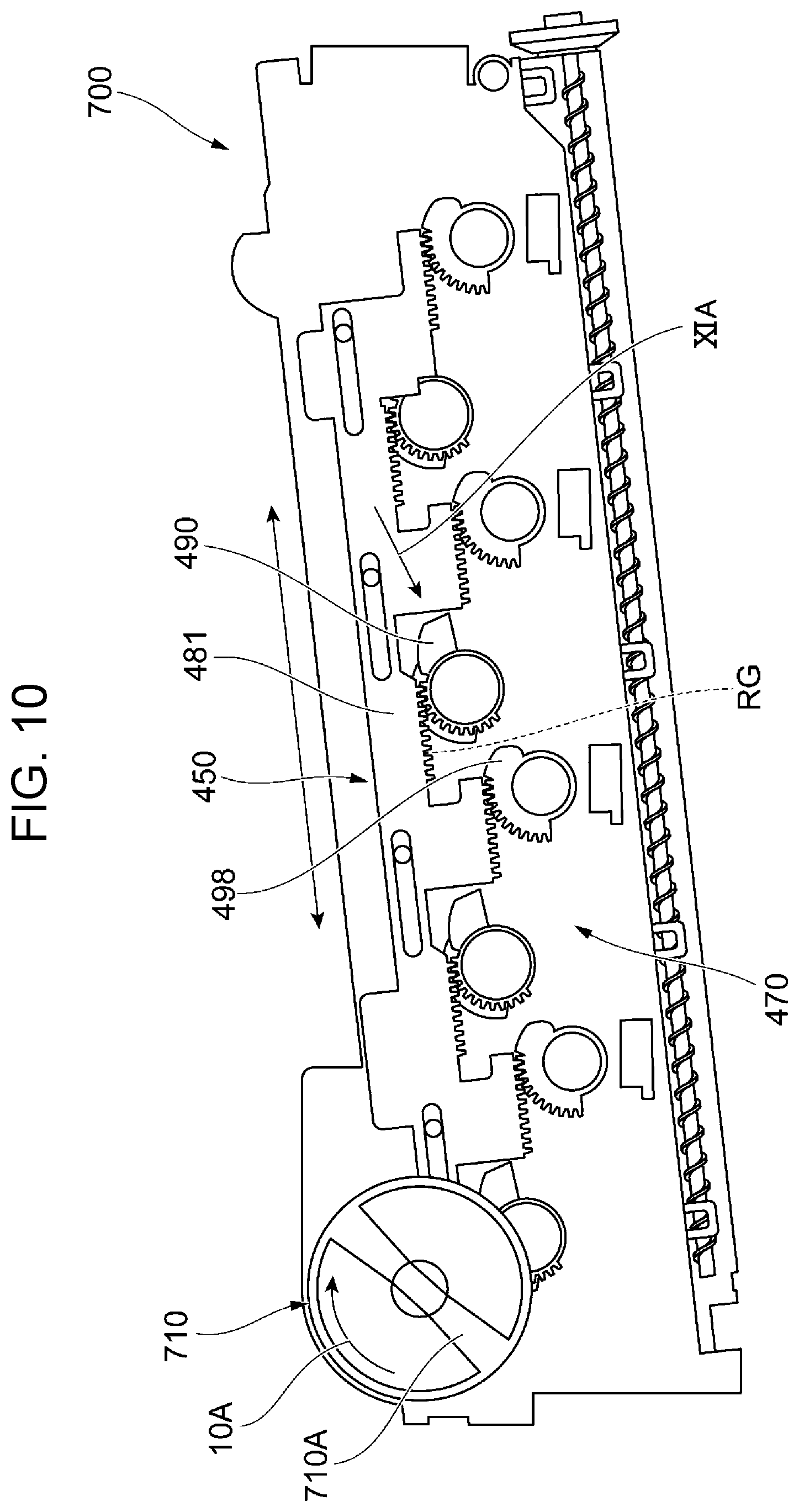 Patent US12591196 Figure 10 – Image forming apparatus with user operated cover for removable unit