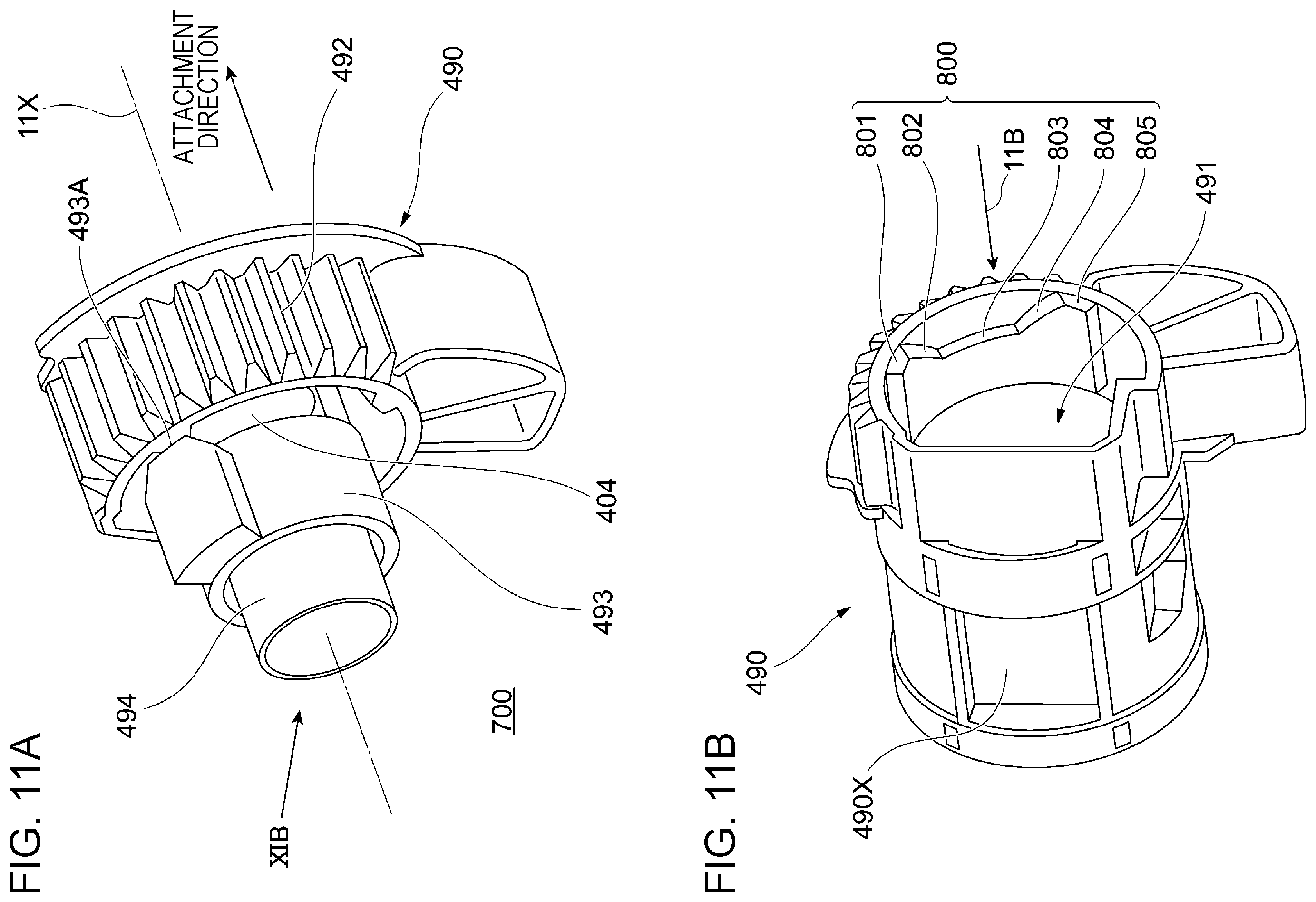 Patent US12591196 Figure 11 – Image forming apparatus with user operated cover for removable unit