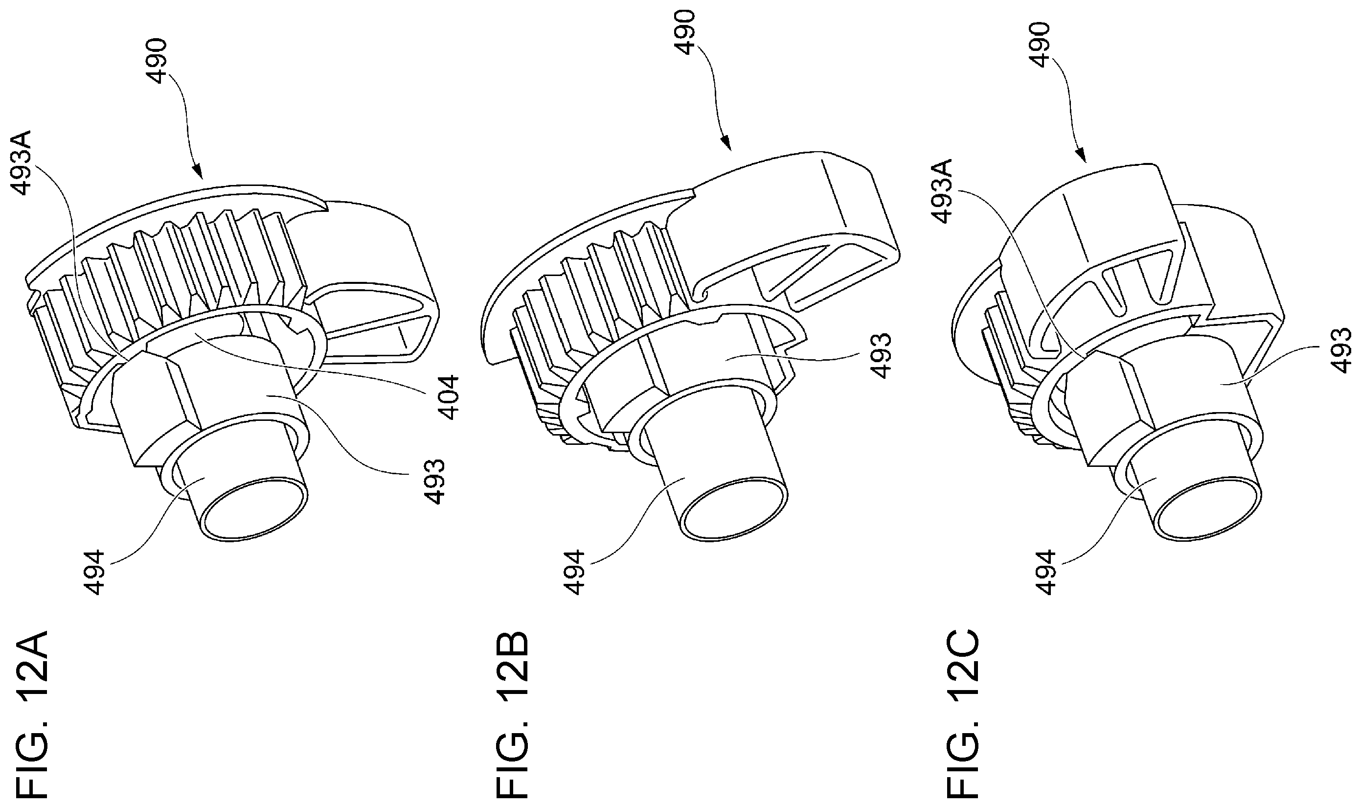 Patent US12591196 Figure 12 – Image forming apparatus with user operated cover for removable unit