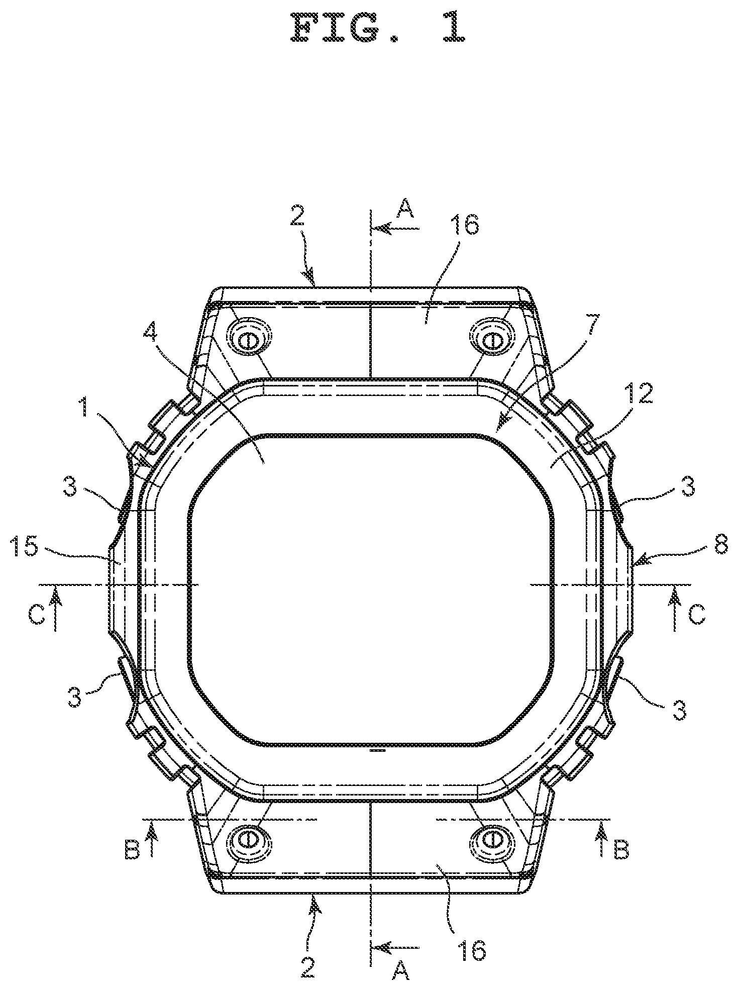 Patent US12591205 — Exterior member, case and timepiece — Figure 1