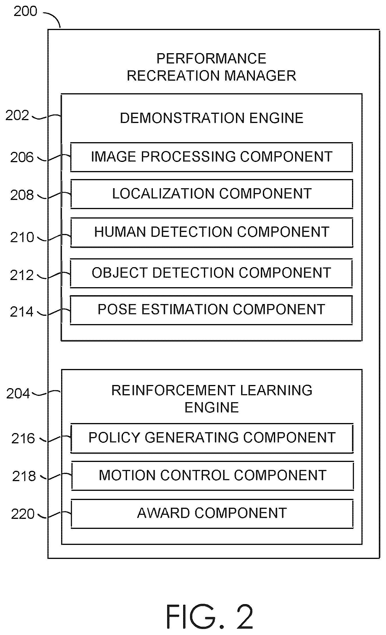 Patent US12591229 Figure 2 – Performance recreation system