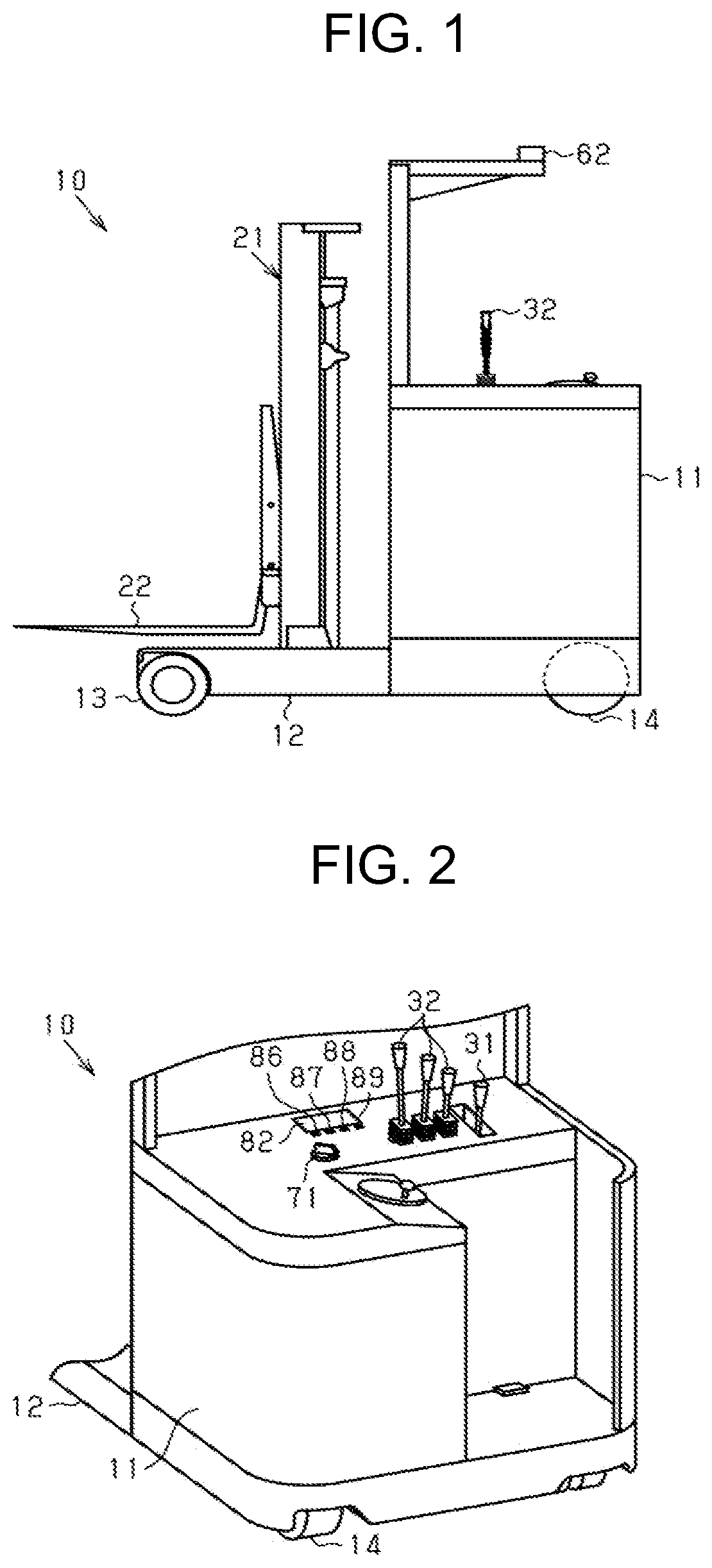 Patent US12591238 Figure 1 – Industrial vehicle that maintains object avoidance control when the first travel mode is switched to the second travel mode