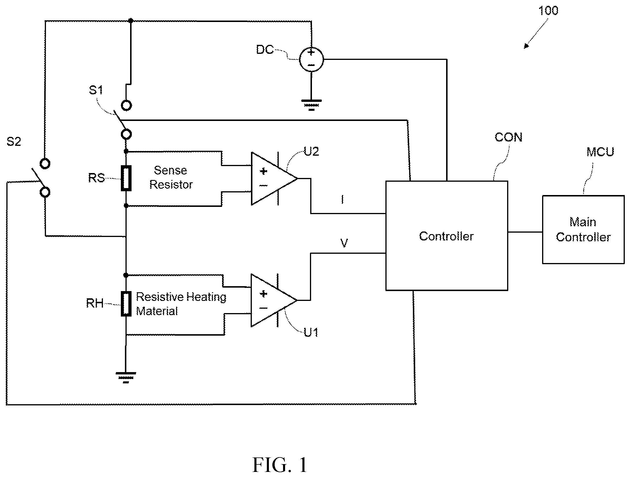 Patent US12591258 Figure 1 – System and method to measure temperature and generate heat using a resistive material